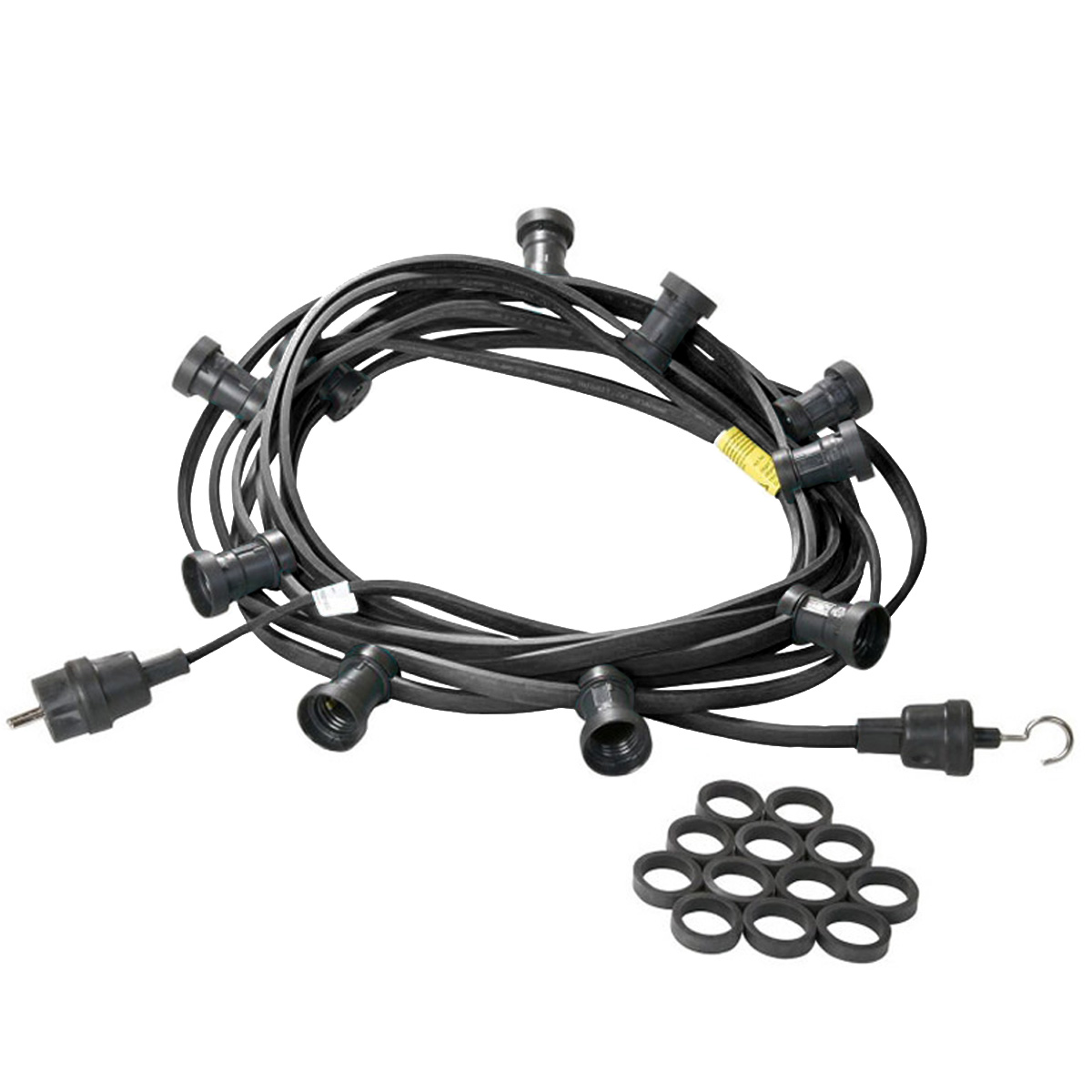 Illu-/Partylichterkette 20m - Außenlichterkette schwarz Made in Germany 20x dimmbares Leuchtmittel