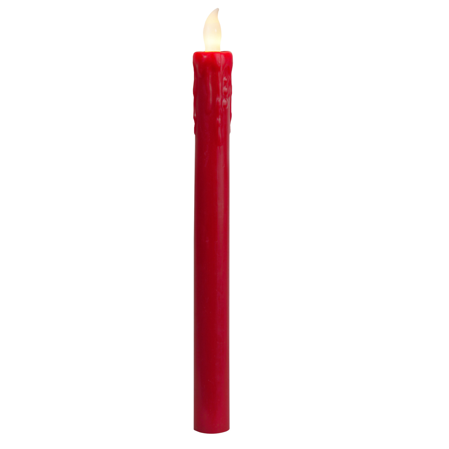 LED Stabkerze Presse -  Echtwachs - flackernde warmweiße LED - H: 25cm - rot - 2er Set LED Stabkerze Presse -  Echtwachs - flackernde warmweiße LED - H: 25cm - rot - 2er Set