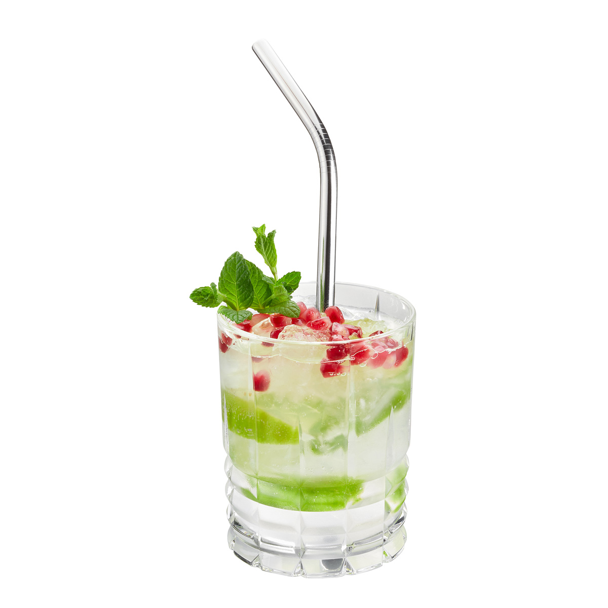 Edelstahltrinkhalm FUTURE - gebogen, 23 cm 4 Stück mit Bürste Edelstahltrinkhalm FUTURE - gebogen, 23 cm 4 Stück mit Bürste