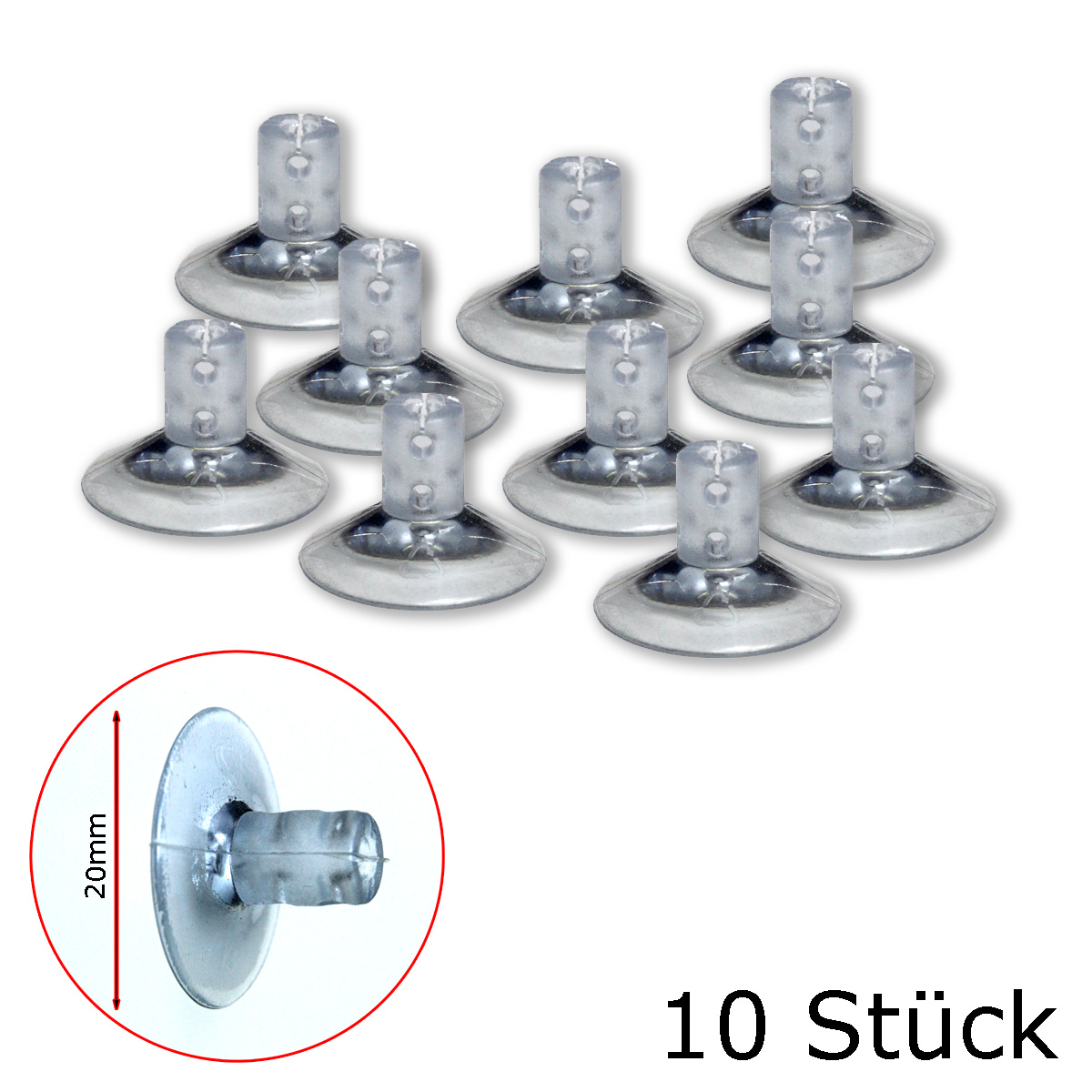 Lichterketten Saugnapf mit Kabelschlitz - 20mm - 10er Set - ideal für Fenster, Möbeln und Fliesen Lichterketten Saugnapf mit Kabelschlitz - 20mm - 10er Set - ideal für Fenster, Möbeln und Fliesen