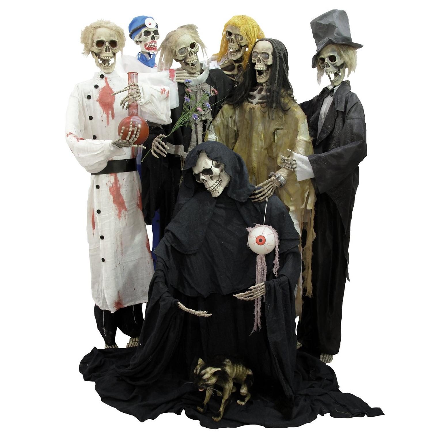 Halloween Figur Skelett DER TOD, formbar, 160cm hoch - Gruseldekoration