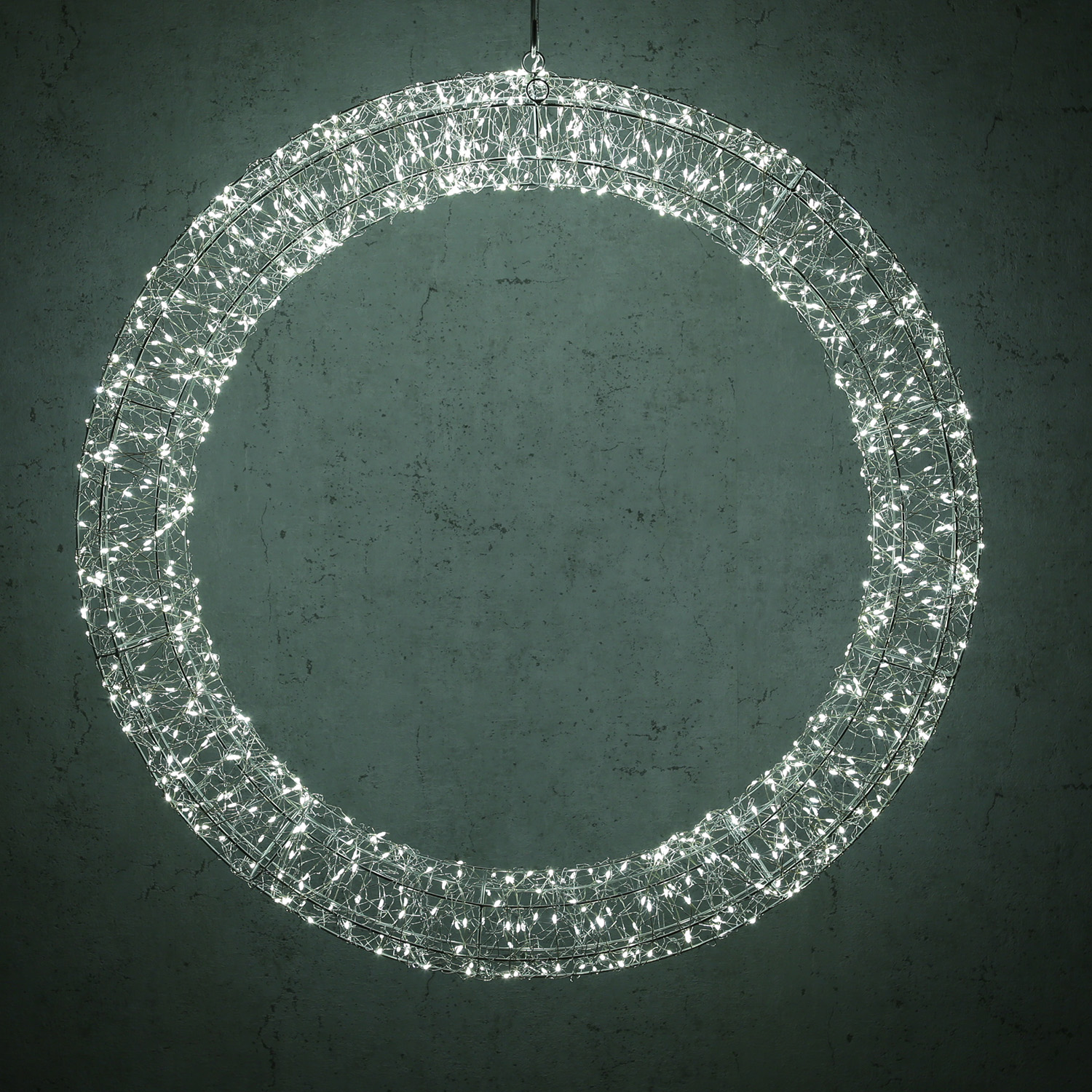 XXL LED Kranz abgeflacht - Lichterkranz mit 2200 warmweißen LED - D:60cm - 8Modi/Timer - Innen/Außen