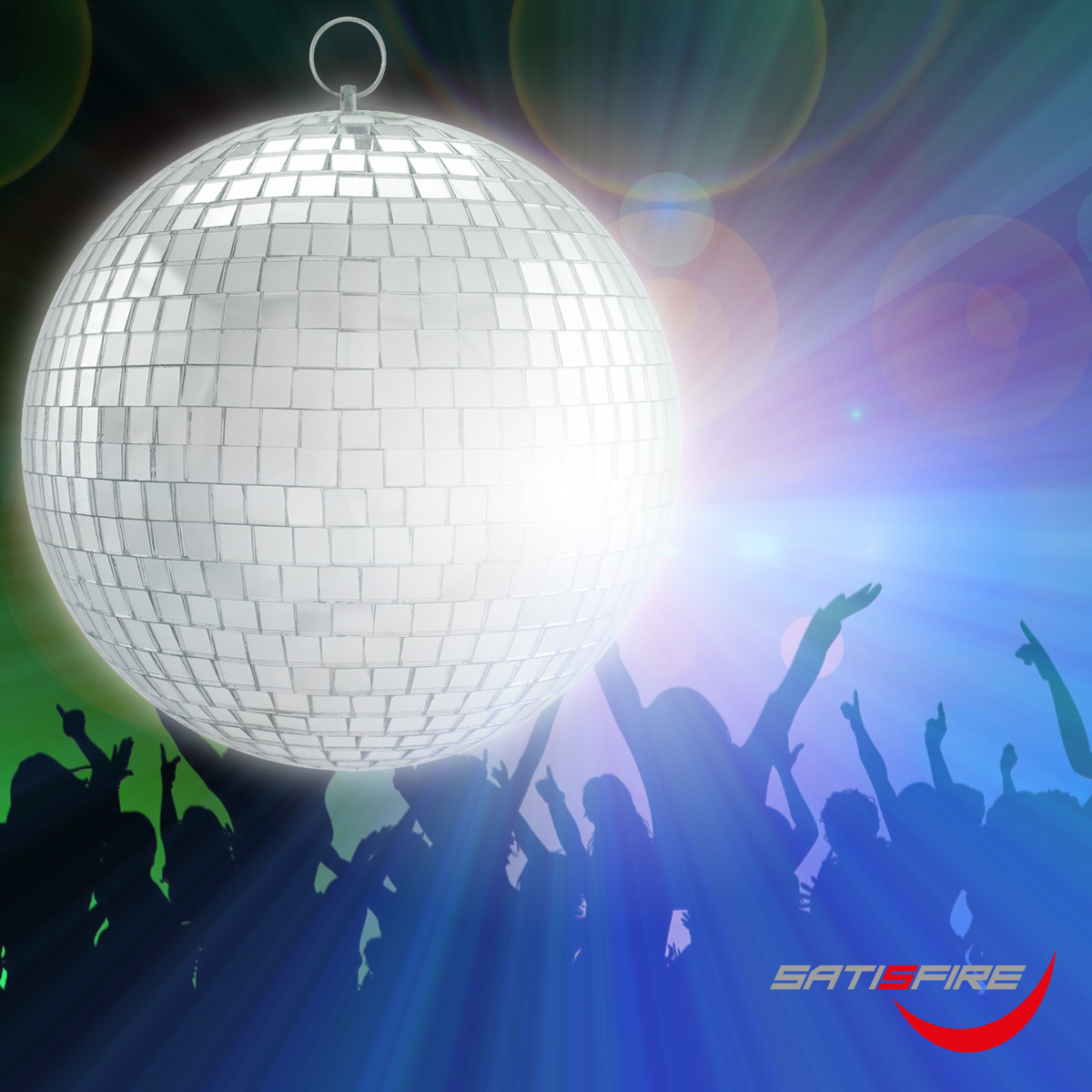 Spiegelkugel SET - RGBW-20 - 20cm Spiegelkugel und Batteriemotor mit LED Farbwechsler Spiegelkugel SET - RGBW-20 - 20cm Spiegelkugel und Batteriemotor mit LED Farbwechsler