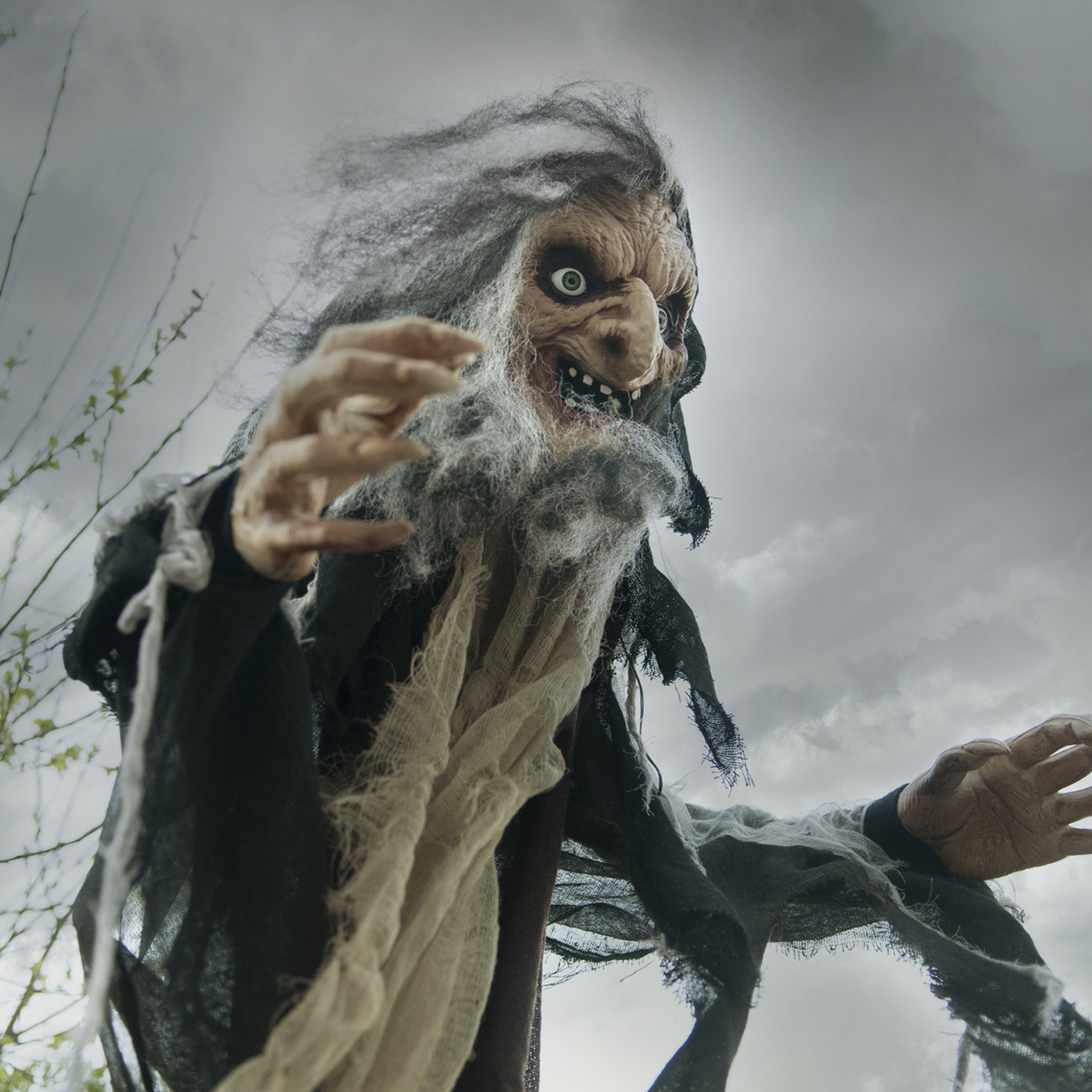 Halloween Figur Hexe NAHEMA, 160cm - animiert mit Bewegung, Licht und Sound Halloween Figur Hexe NAHEMA, 160cm - animiert mit Bewegung, Licht und Sound