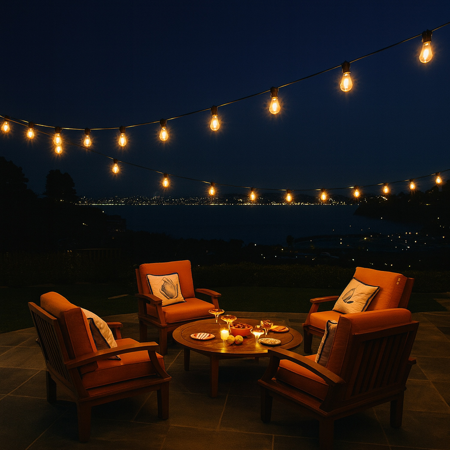 LED Party Lichterkette - 16 transparente Glühbirnen - warmweiße LED - 45m - für Außen LED Party Lichterkette - 16 transparente Glühbirnen - warmweiße LED - 45m - für Außen