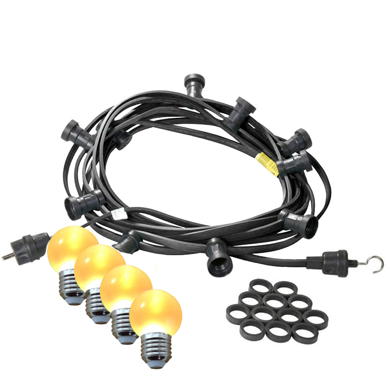 Illu-/Partylichterkette 40m - Außenlichterkette - Made in Germany - 40 ultra-warmweiße LED Kugeln Illu-/Partylichterkette 40m - Außenlichterkette - Made in Germany - 40 ultra-warmweiße LED Kugeln
