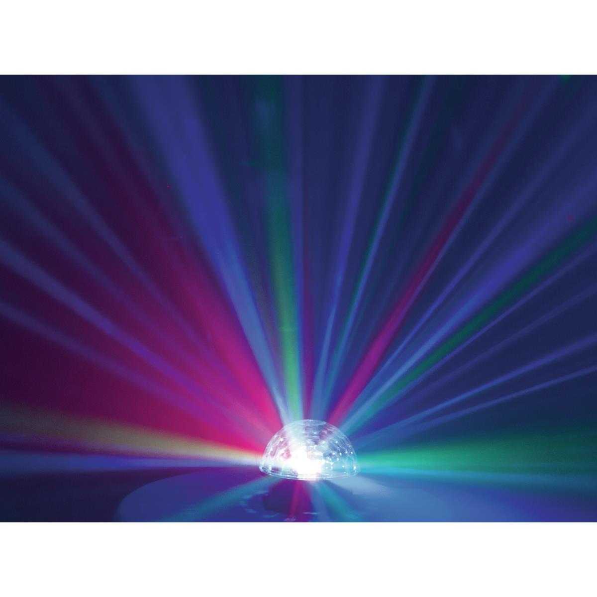 LED Kugel-Strahleneffekt "BC-6" - 360° Raumeffekt ähnlich Spiegelkugel - 5farbig - langsam & schnell LED Kugel-Strahleneffekt "BC-6" - 360° Raumeffekt ähnlich Spiegelkugel - 5farbig - langsam & schnell
