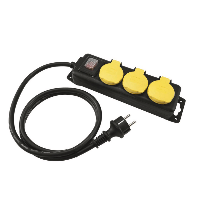 Steckdosenleiste OUTDOOR - 3-fach IP44 - 1,5m Kabel - mit Schalter Steckdosenleiste OUTDOOR - 3-fach IP44 - 1,5m Kabel - mit Schalter