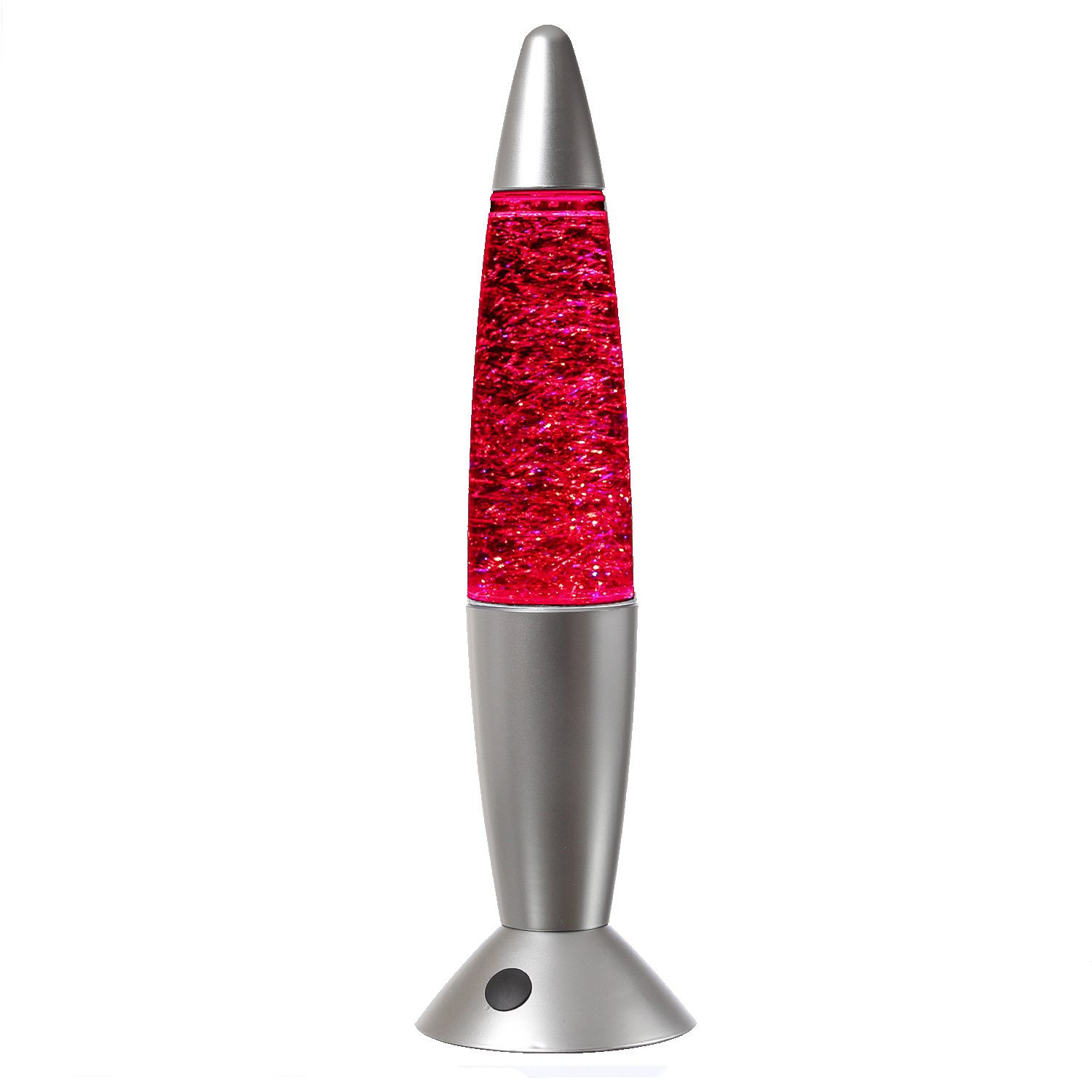ROCKET LAMP - Lavampe - Glitzer RGB - Touchsensor - H: 36cm - wirbelnde Glitzerstückchen - silber