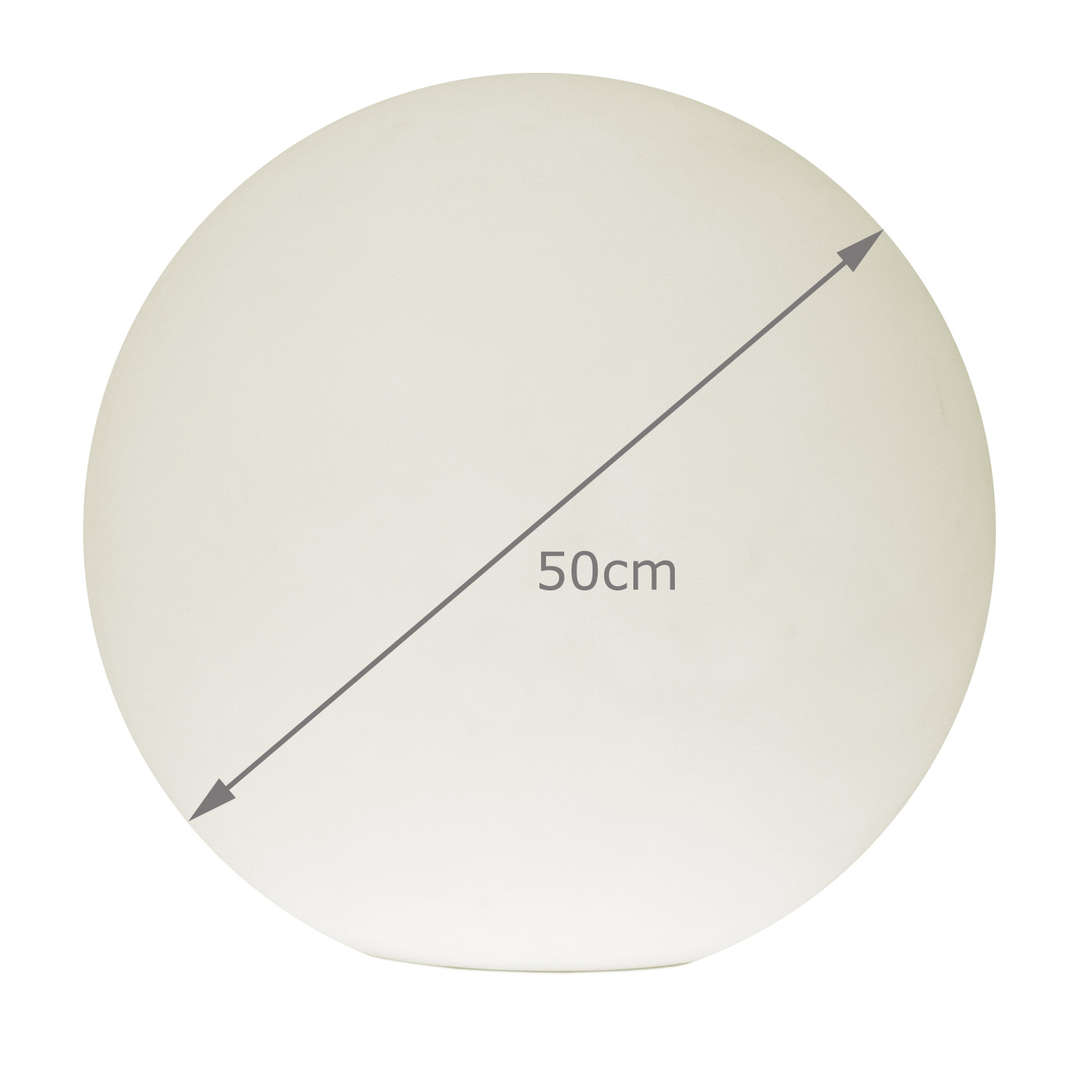 Leuchtobjekt outdoor KUGEL 50cm mit E27 Fassung - kaltweißes 1W Leuchtmittel Leuchtobjekt outdoor KUGEL 50cm mit E27 Fassung - kaltweißes 1W Leuchtmittel