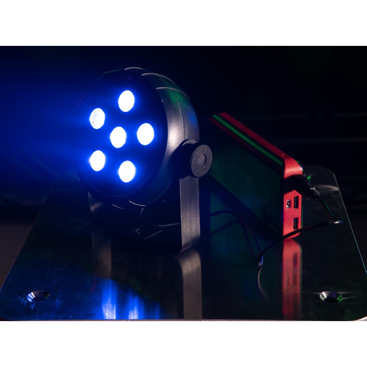 USB Party Spot - 6 RGB LED - Musiksteuerung + Automatik - Fernbedienung USB Party Spot - 6 RGB LED - Musiksteuerung + Automatik - Fernbedienung