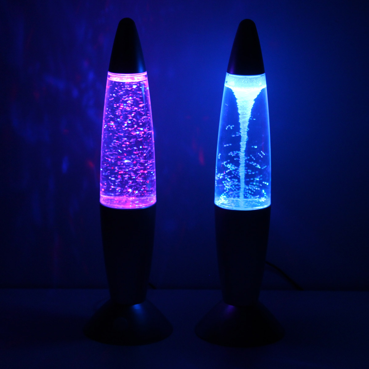 ROCKET LAMP - Lavampe - Glitzer RGB - Touchsensor - H: 36cm - wirbelnde Glitzerstückchen - silber ROCKET LAMP - Lavampe - Glitzer RGB - Touchsensor - H: 36cm - wirbelnde Glitzerstückchen - silber