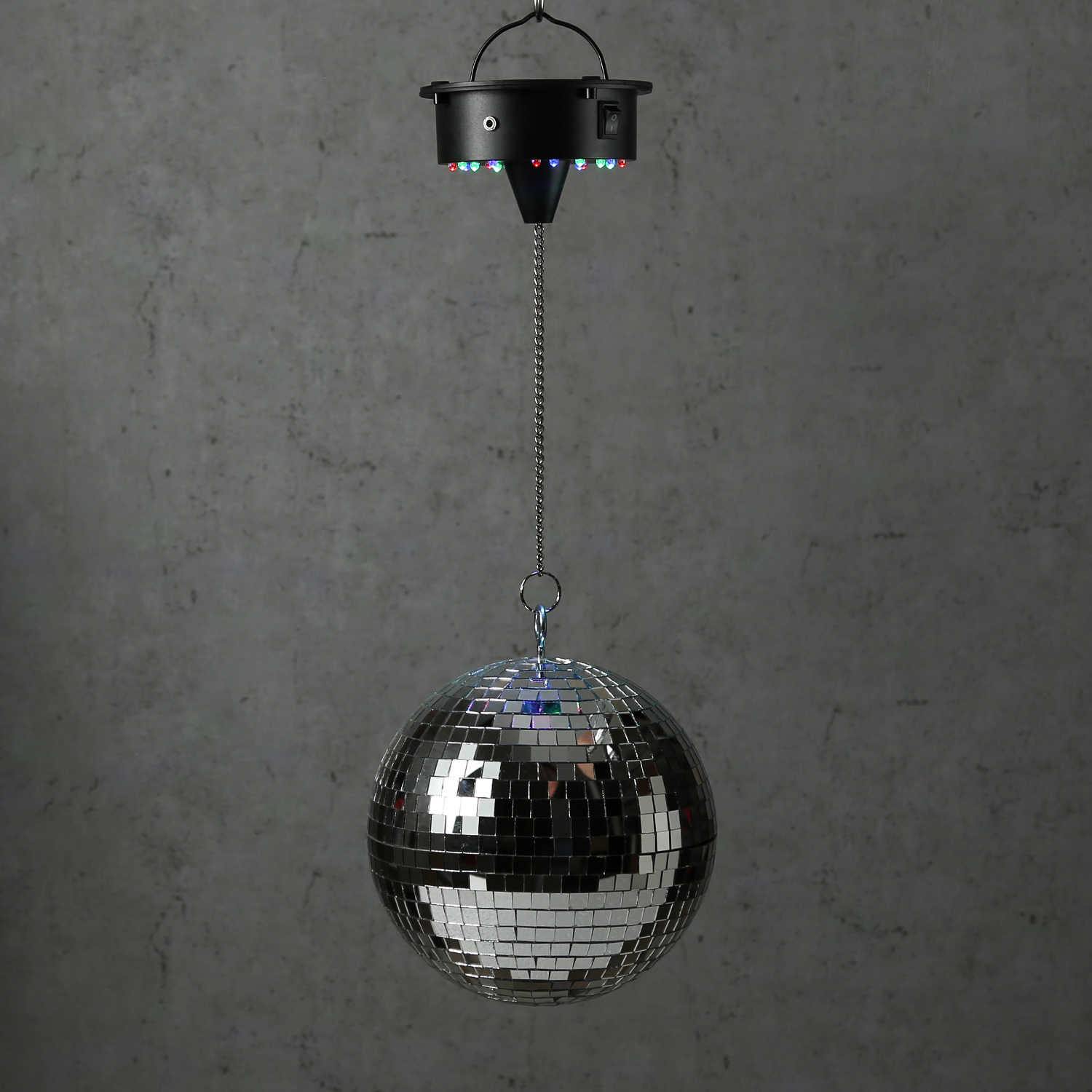 Spiegelkugel Motor mit LED Farbwechsler bis 20cm Kugeln - MBM-203RGBW - Batteriebetrieb Spiegelkugel Motor mit LED Farbwechsler bis 20cm Kugeln - MBM-203RGBW - Batteriebetrieb