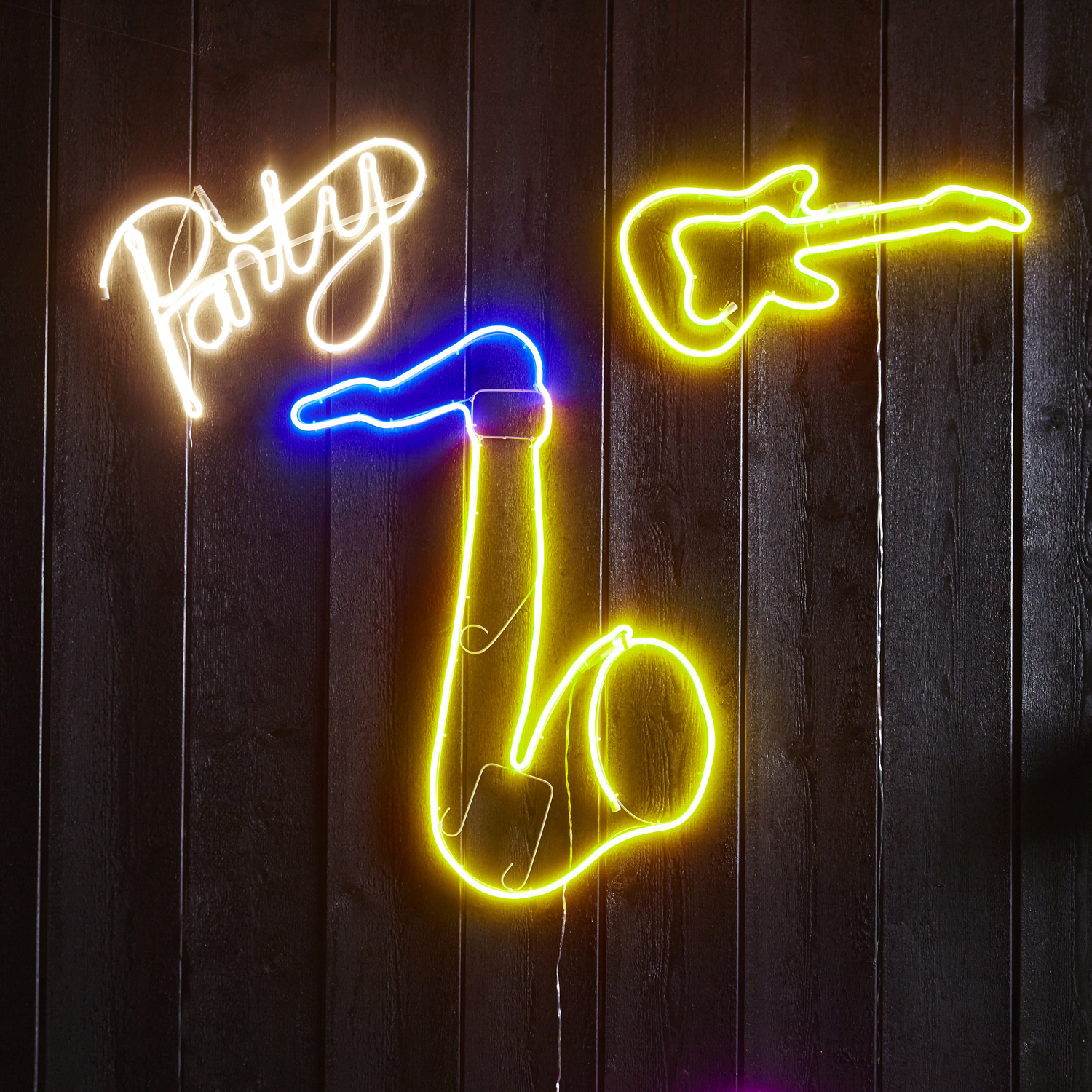 LED Silhouette "Party" - Flatneon - 305 LED - H: 31cm - outdoor - warmweiß LED Silhouette "Party" - Flatneon - 305 LED - H: 31cm - outdoor - warmweiß