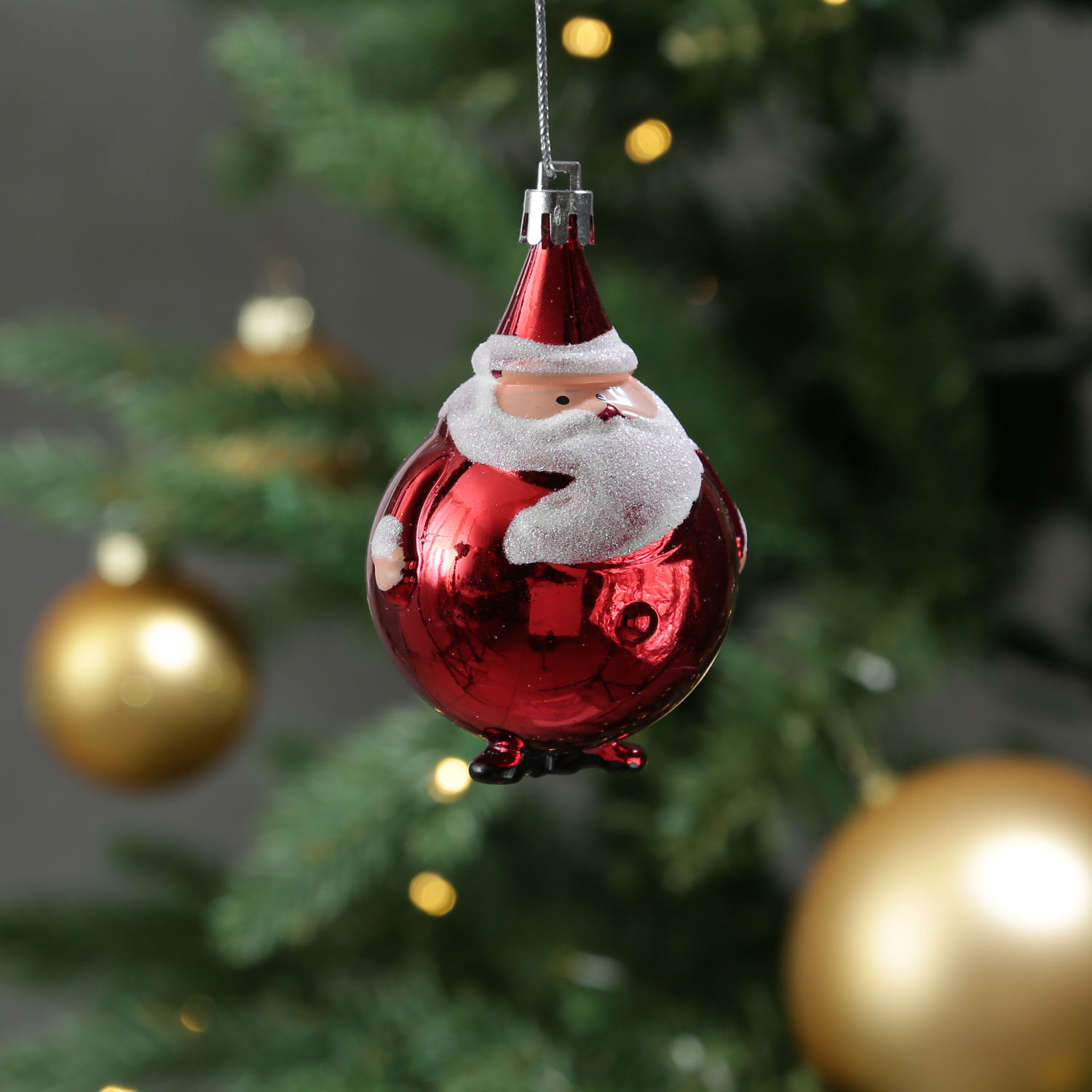 Weihnachtsbaumschmuck Weihnachtsmann - Christbaumschmuck - bruchfest - H: 9cm - glänzend Weihnachtsbaumschmuck Weihnachtsmann - Christbaumschmuck - bruchfest - H: 9cm - glänzend