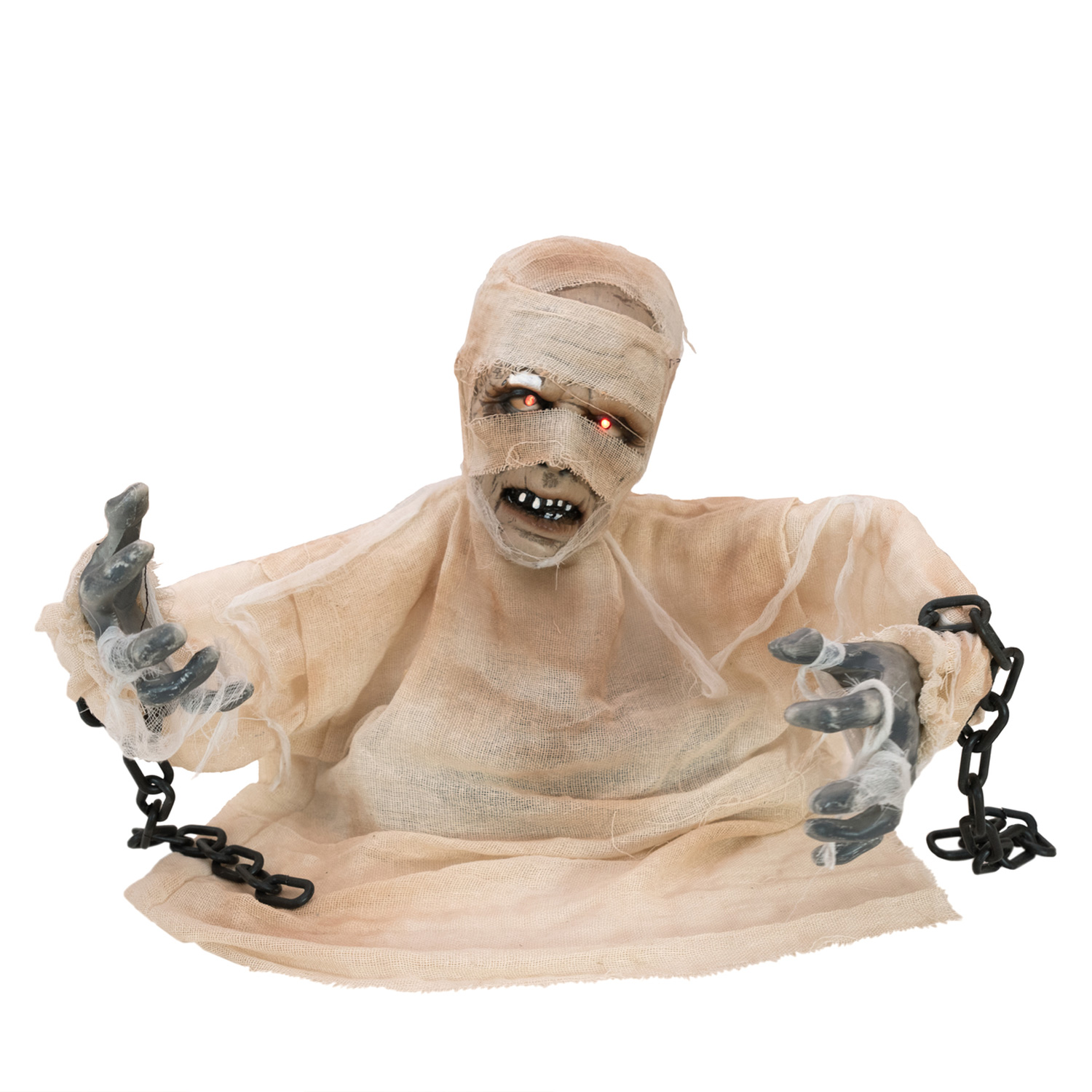 Animierte Halloween Mumie GROUNDBREAKER - Bewegung, Licht, Sound - 40cm