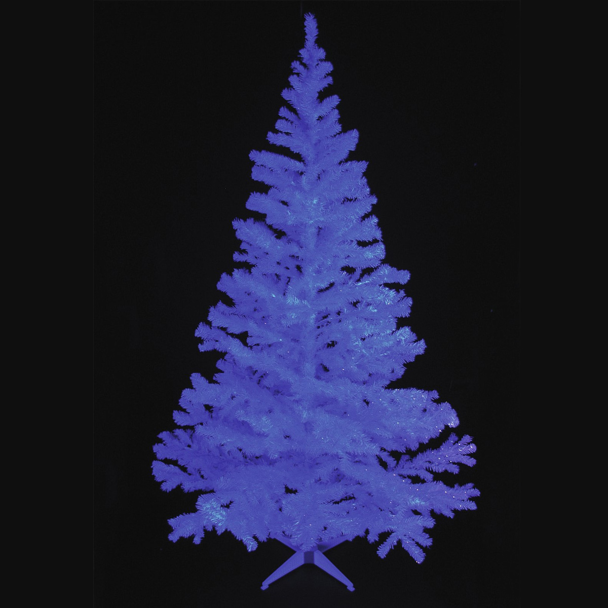 Tannenbaum UV glitzerweiß, 240cm - inkl. Ständer - unter Schwarzlicht leuchtend