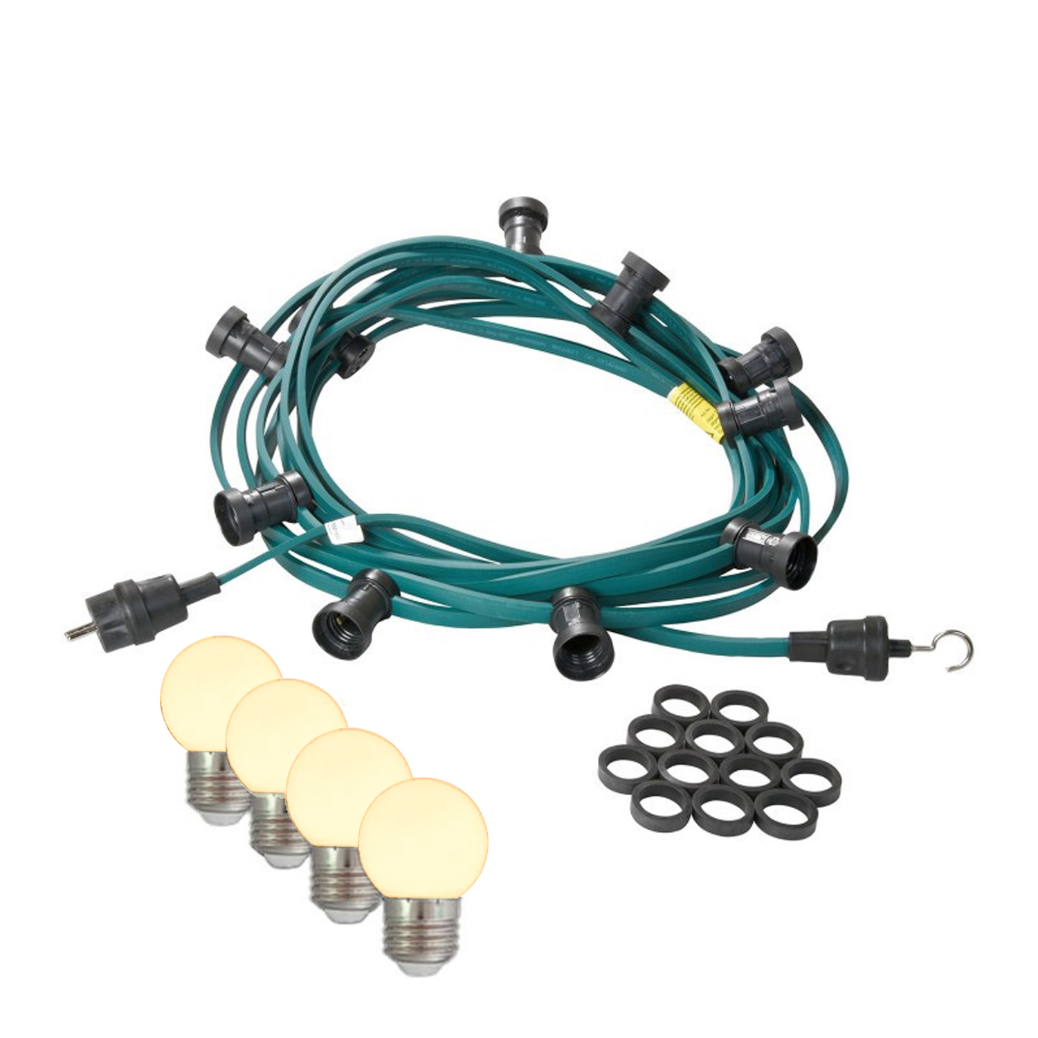Illu-/Partylichterkette 5m - Außenlichterkette grün - Made in Germany