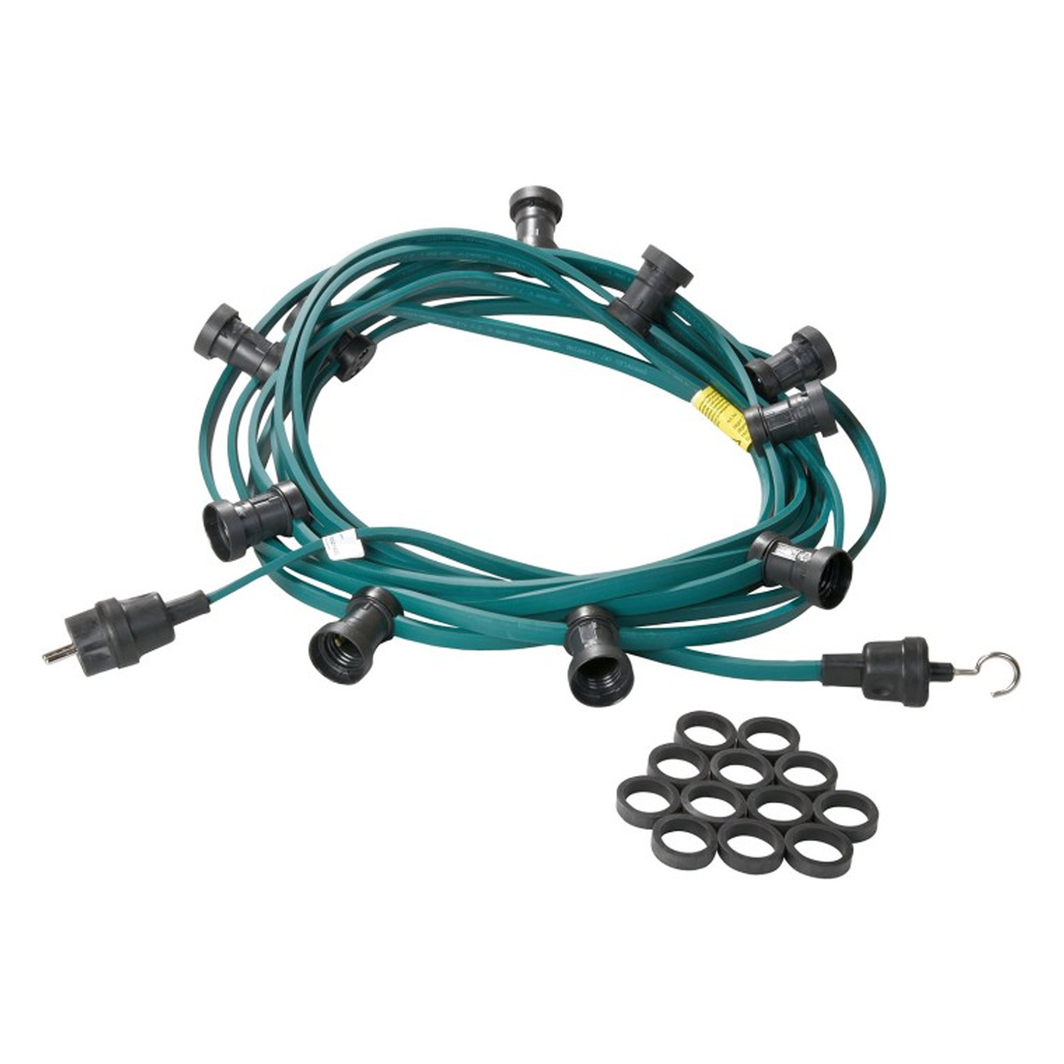 Illu-/Partylichterkette 5m - Außenlichterkette grün - Made in Germany - 10 opale LED Tropfenlampen Illu-/Partylichterkette 5m - Außenlichterkette grün - Made in Germany - 10 opale LED Tropfenlampen