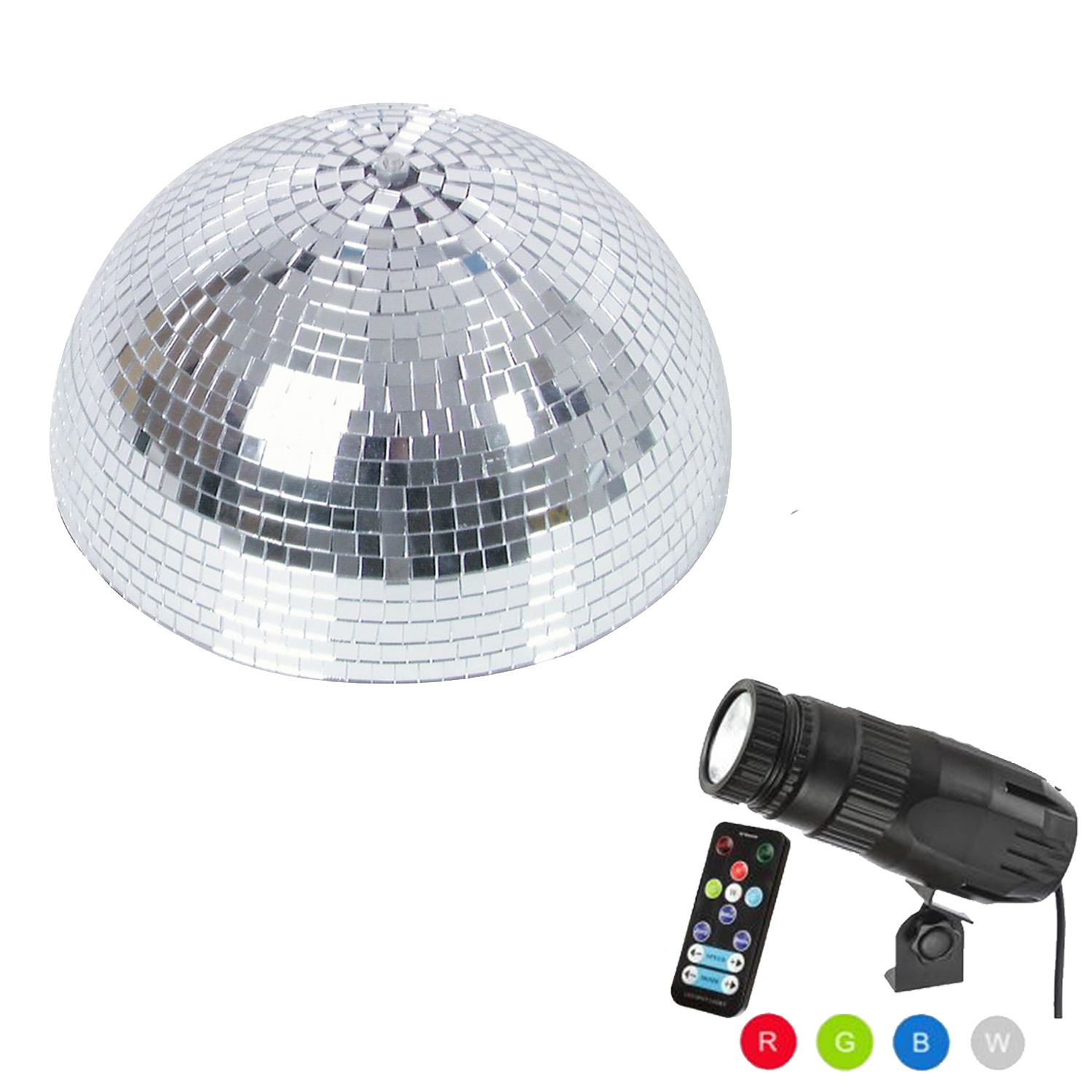 Spiegelkugel Komplettset - Discokugel, Motor, Pinspot, Montagematerial für Diskokugel - Mirrorball Set - Partyset Spiegelkugel Komplettset - Discokugel, Motor, Pinspot, Montagematerial für Diskokugel - Mirrorball Set - Partyset