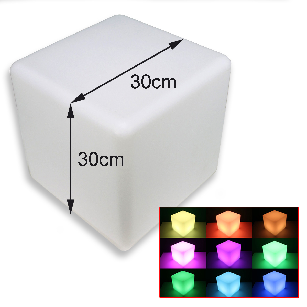 B-Ware COLOR CUBE 30 BR-IP - LED Sitzmöbel mit Akku und Fernbedienung - Indoor+outdoor