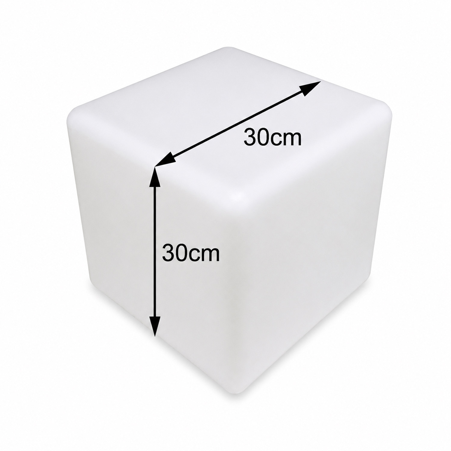 LED Würfel outdoor - Leuchtwürfel 30x30cm - E27 Fassung - kaltweiße 1W LED