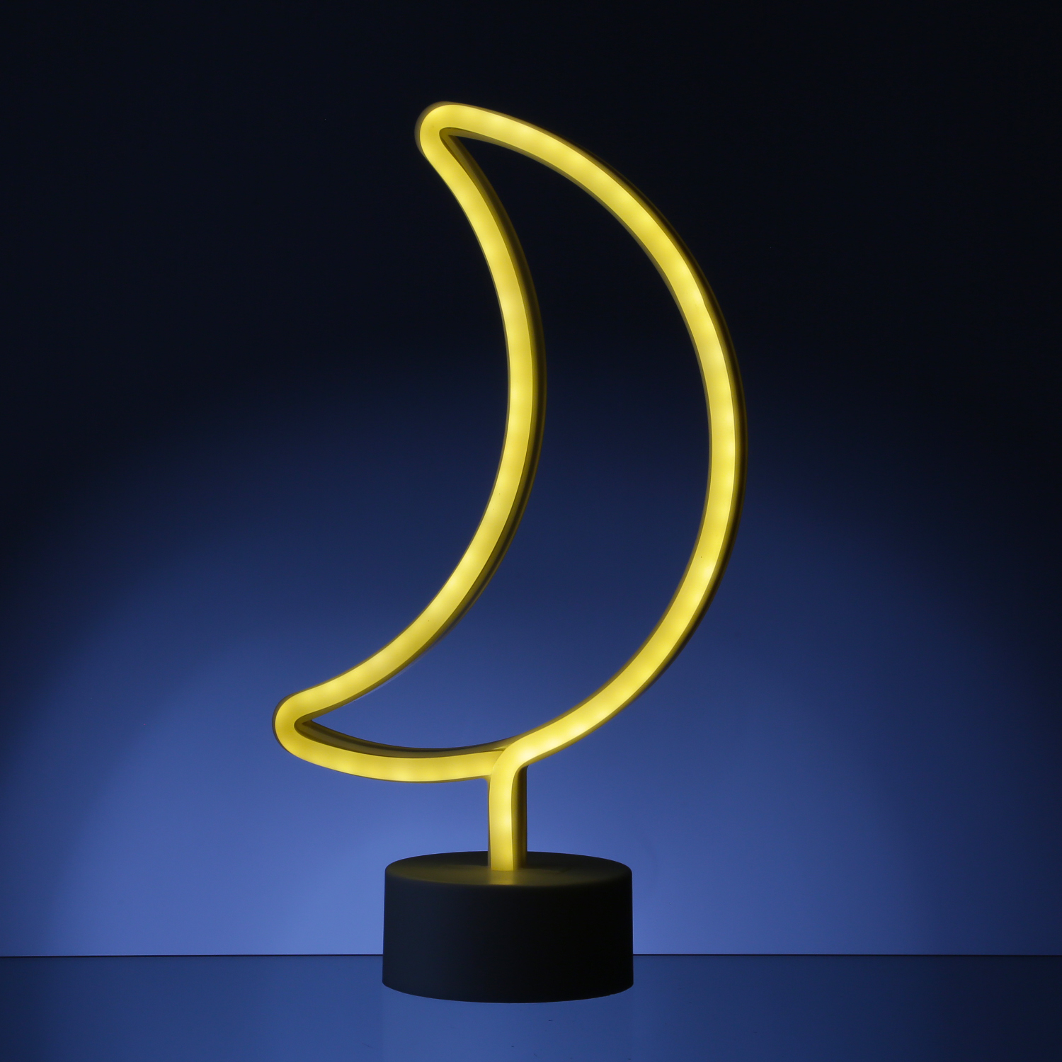 LED NEON Figur MOND - Dekoleuchte - H: 30cm - Batterie oder USB Betrieb - stehend - warmweiß LED NEON Figur MOND - Dekoleuchte - H: 30cm - Batterie oder USB Betrieb - stehend - warmweiß
