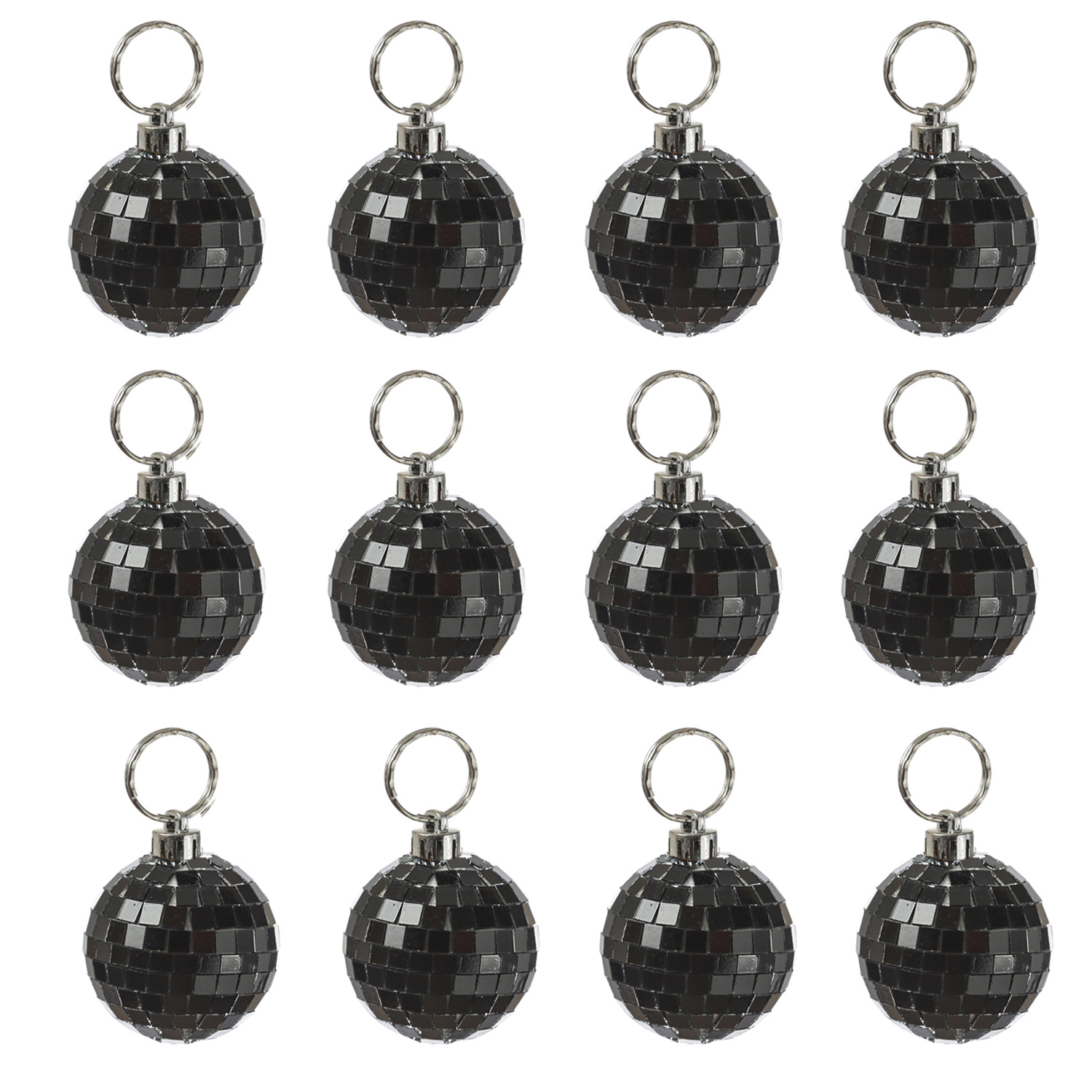 Christbaumschmuck Discokugel - Spiegelkugel 5cm  - Weihnachtskugel - 5x5mm Spiegel - schwarz - 12St. Christbaumschmuck Discokugel - Spiegelkugel 5cm  - Weihnachtskugel - 5x5mm Spiegel - schwarz - 12St.
