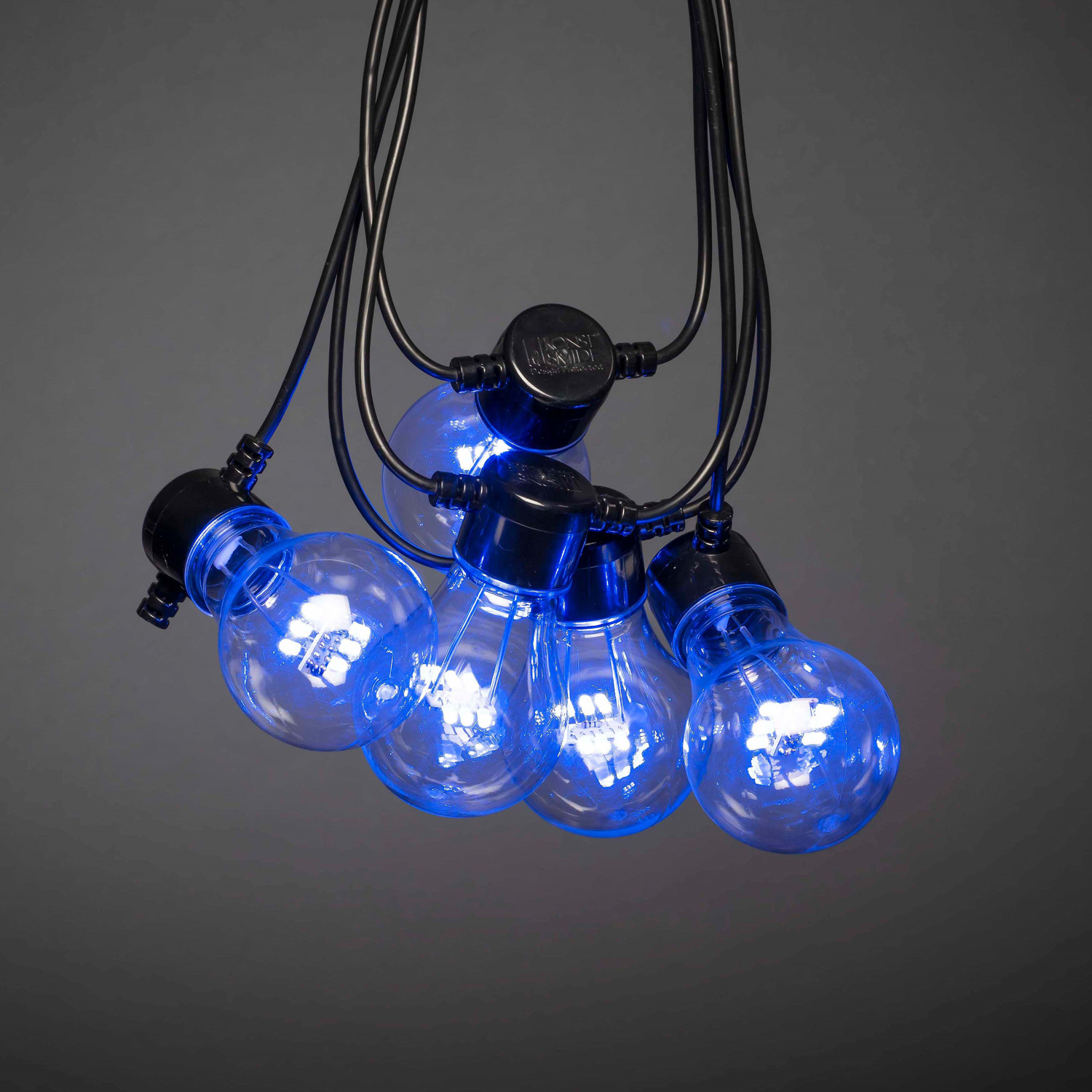 LED Lichterkette CIRCUS - 10 Glühbirnen - RGB 3er Farbwechsel - 5V Außentrafo - L: 4,65m