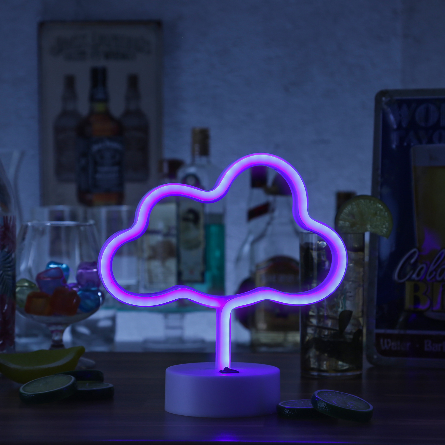 LED NEON Figur WOLKE 7 - Neon Schild - H: 23cm - Batterie oder USB Betrieb - stehend - blau LED NEON Figur WOLKE 7 - Neon Schild - H: 23cm - Batterie oder USB Betrieb - stehend - blau