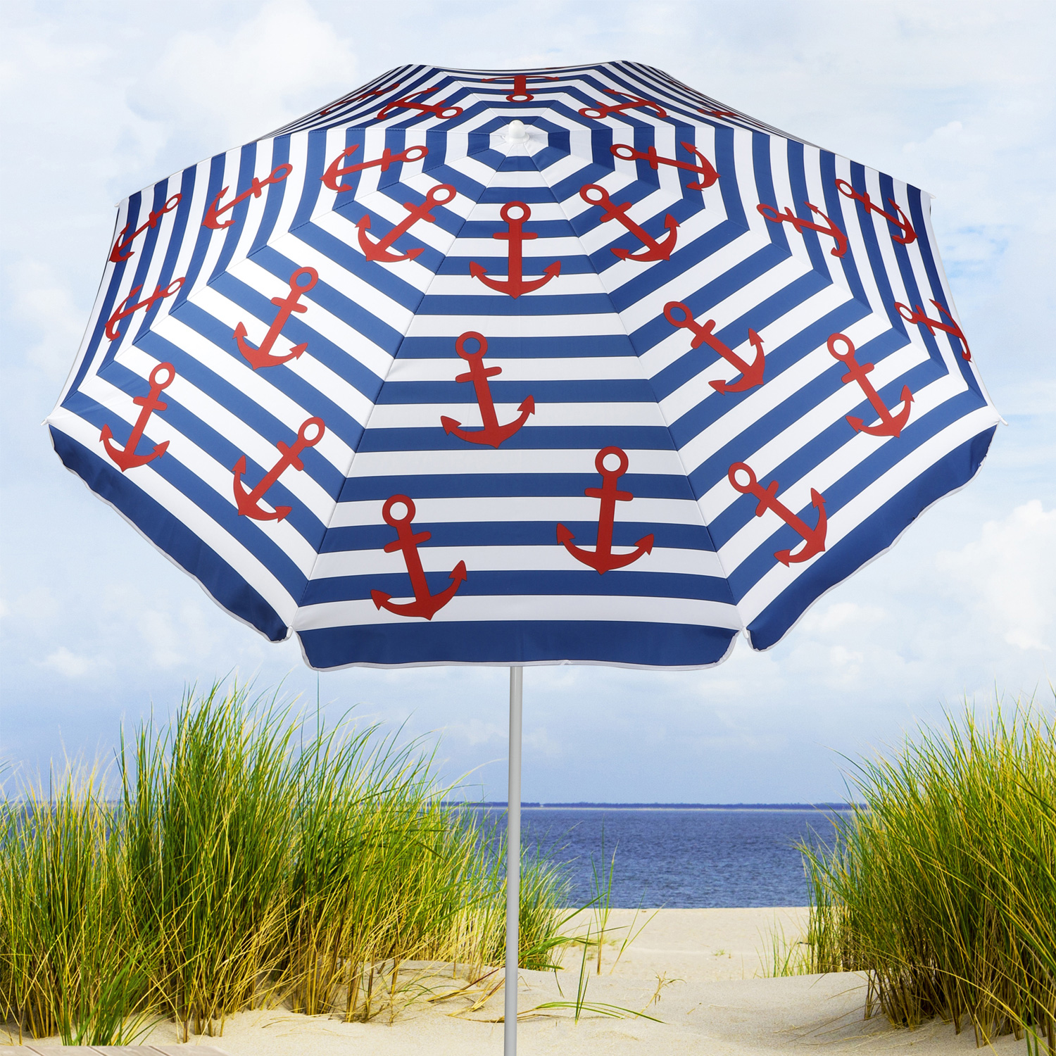 Sonnenschirm "Nordsee" - D: 200cm - 50+ UV Schutz - Knickgelenk