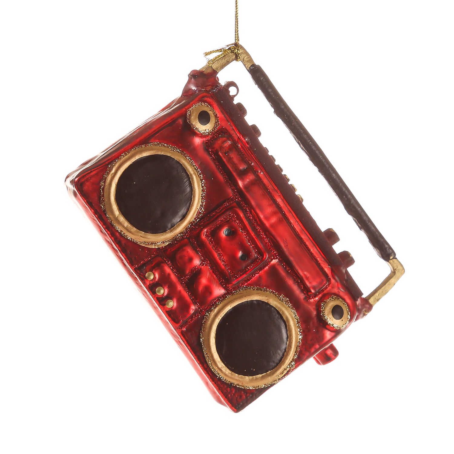 Weihnachtsbaumschmuck MUSIKSET - Glas - inkl.Aufhänger - Kopfhörer, Gitarre, Ghettoblaster - 3er Set