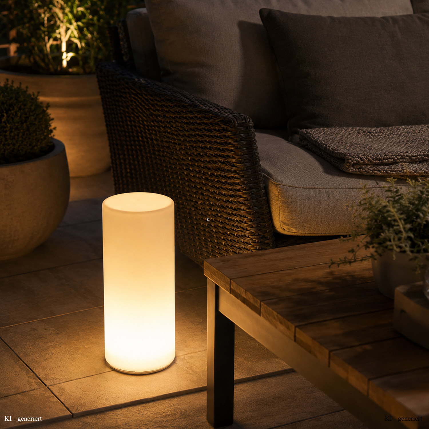 LED Säule outdoor - Leuchtobjekt - Säulenleuchte - H: 36cm - E27 Fassung - warmweiße 1W LED