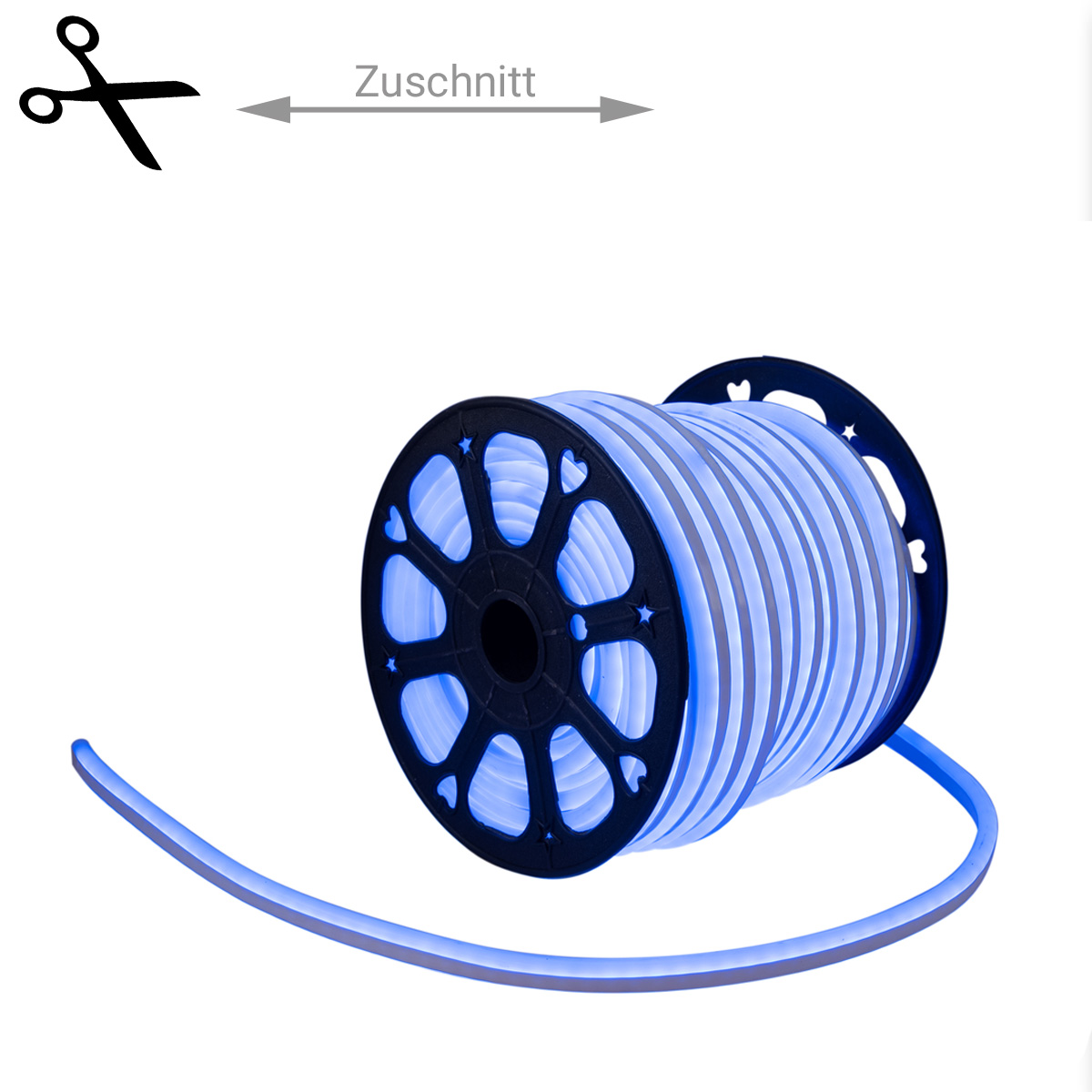 LED Lichtschlauch NEON FLEX 230V Slim - BLAU - 100cm Zuschnitt - Anfertigung nach Mass LED Lichtschlauch NEON FLEX 230V Slim - BLAU - 100cm Zuschnitt - Anfertigung nach Mass