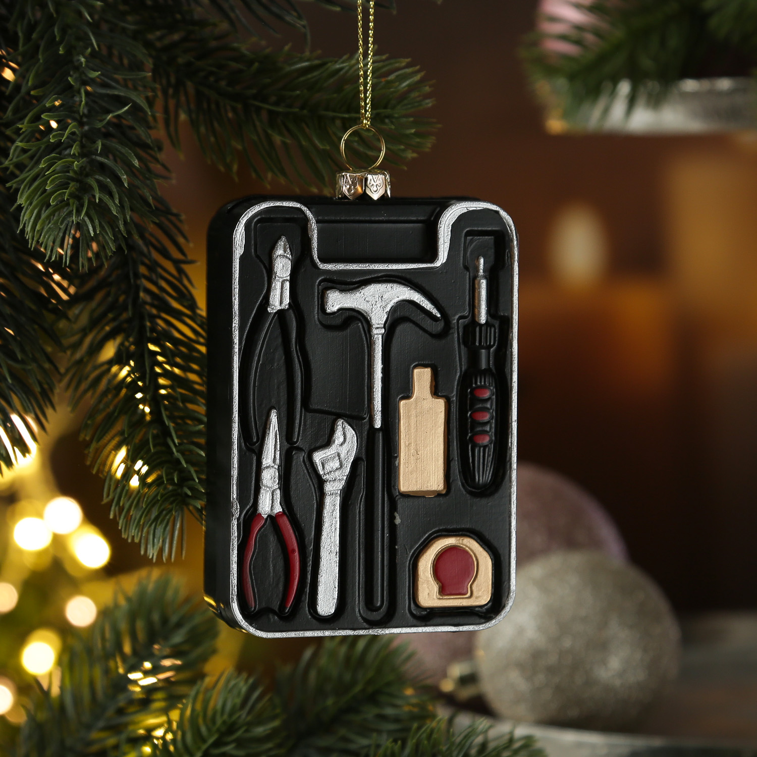 Weihnachtsbaumschmuck Werkzeug - Bohrmaschine/Säge/Maßband/Werkzeugkiste - Christbaumschmuck Weihnachtsbaumschmuck Werkzeug - Bohrmaschine/Säge/Maßband/Werkzeugkiste - Christbaumschmuck