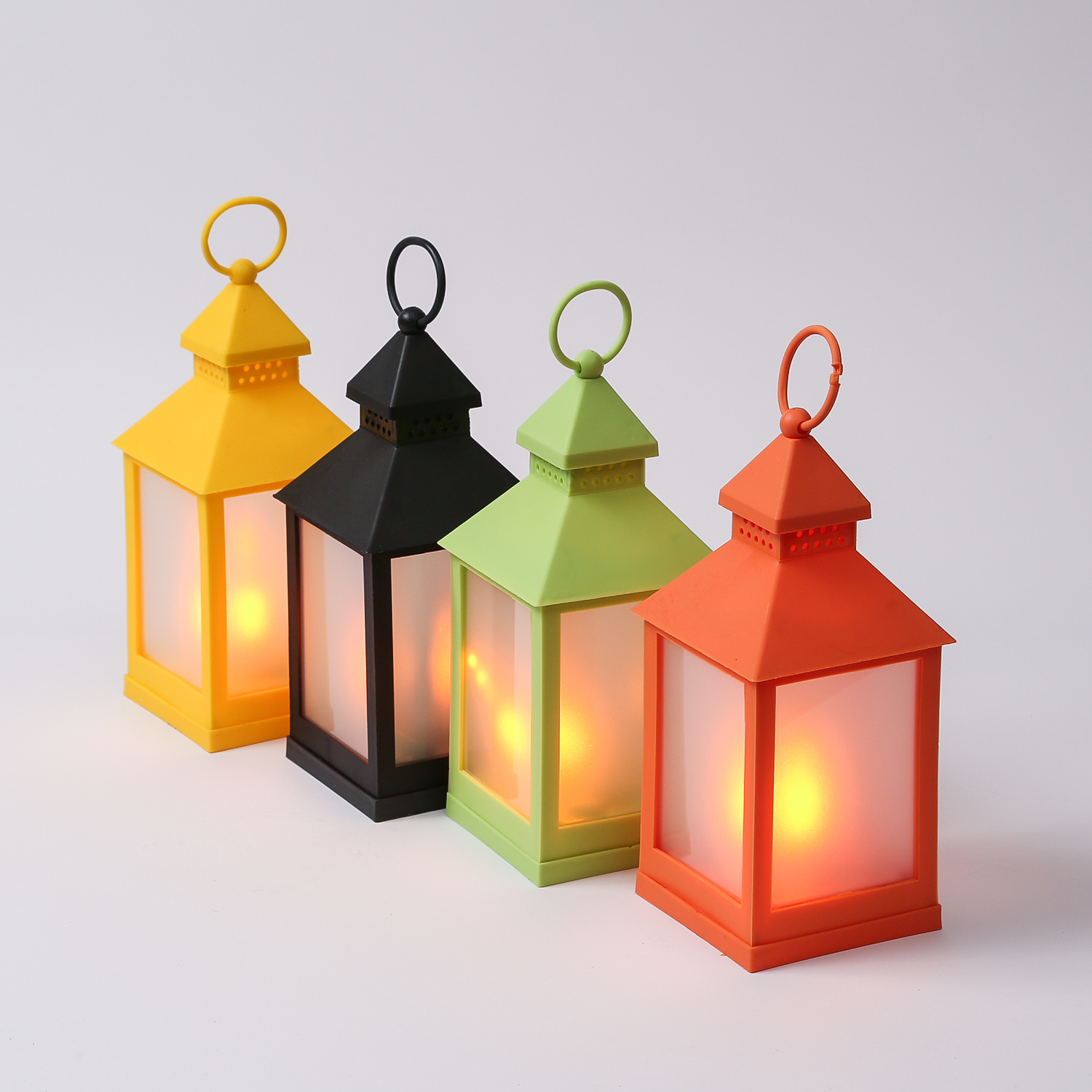 LED Laterne - mit Flammeneffekt - flackernde LED - H: 24cm - Batteriebetrieb - grün LED Laterne - mit Flammeneffekt - flackernde LED - H: 24cm - Batteriebetrieb - grün