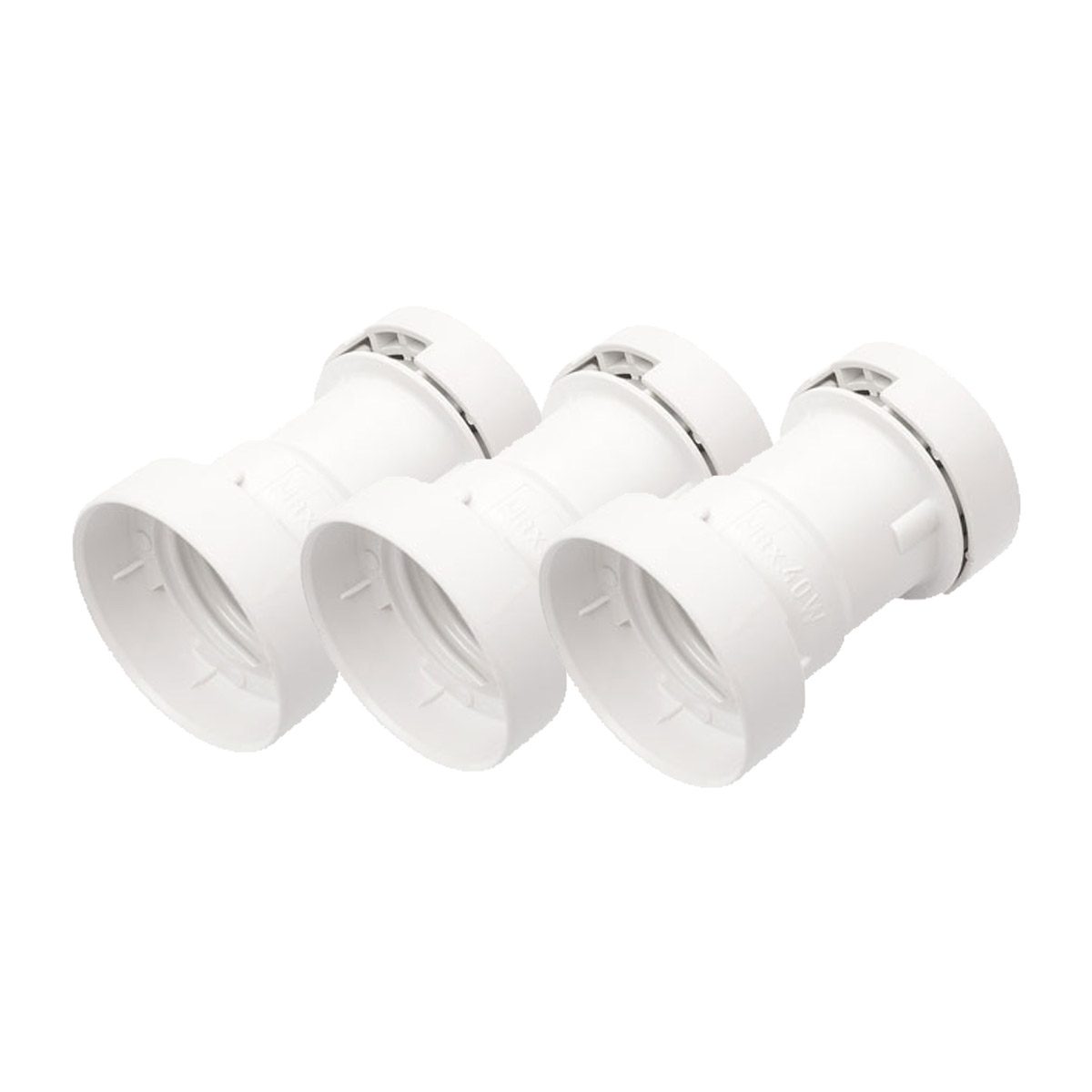 ILLU Fassung E-27 Schraubgewinde - weiß - max 40W für H05RNH2-F1,5 und 2,5 - 3er Set ILLU Fassung E-27 Schraubgewinde - weiß - max 40W für H05RNH2-F1,5 und 2,5 - 3er Set