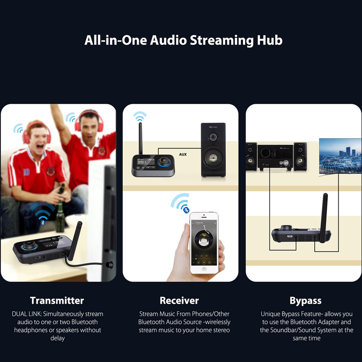 Bluetooth 5.0 Transceiver BDT-5.0 - Empfänger und Sender Bluetooth 5.0 Transceiver BDT-5.0 - Empfänger und Sender