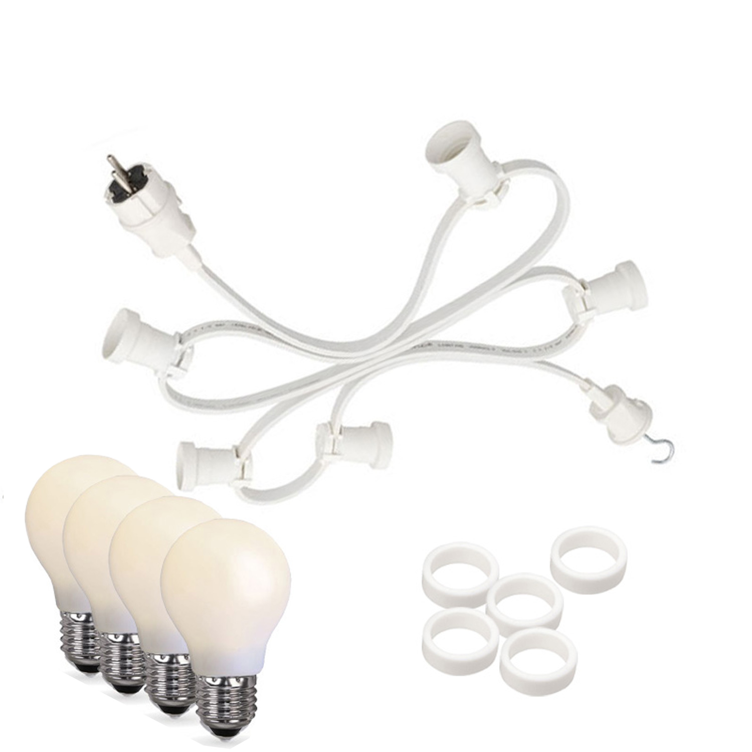 Illu-/Partylichterkette 20m - Außen - Made in Germany - 40 bruchfeste opale LED Tropfenlampen Illu-/Partylichterkette 20m - Außen - Made in Germany - 40 bruchfeste opale LED Tropfenlampen