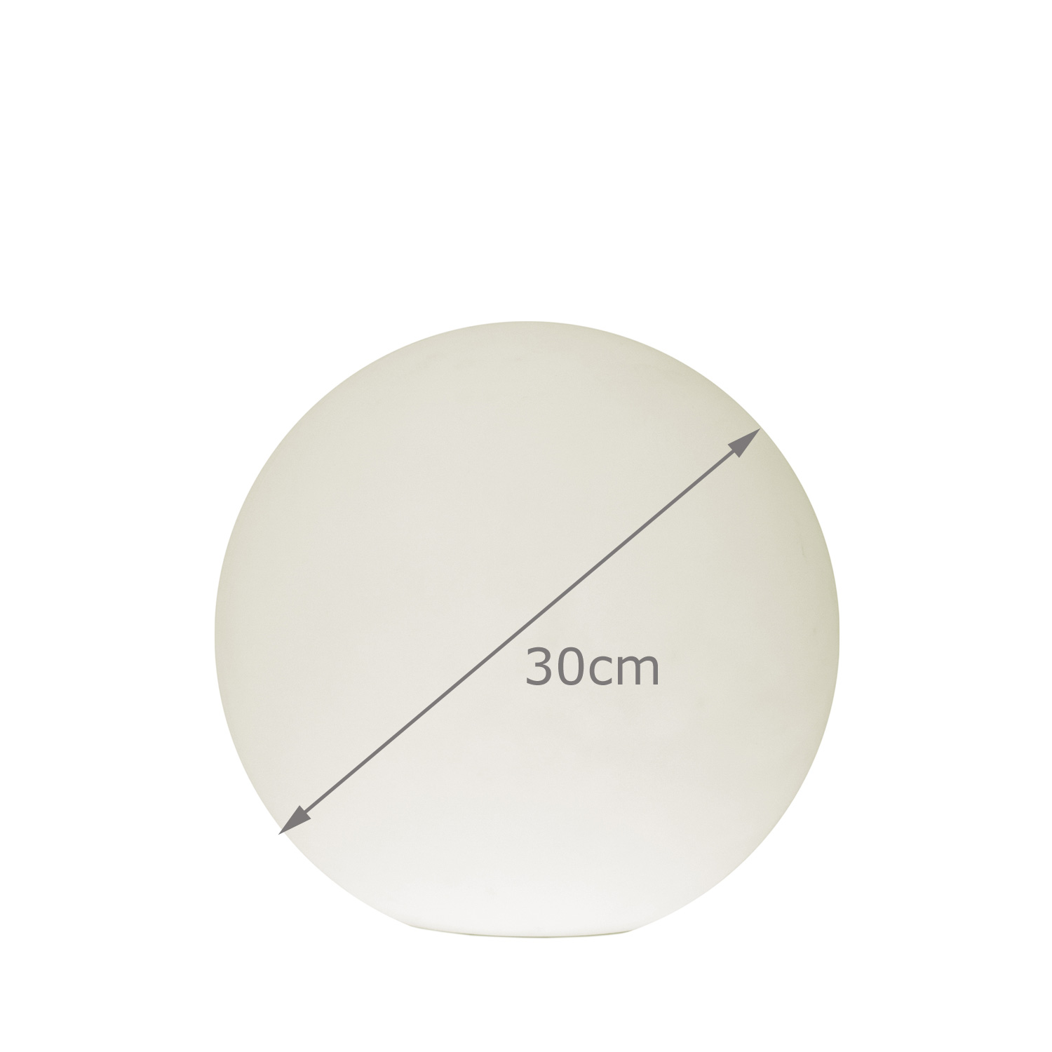 Leuchtobjekt outdoor KUGEL 30cm mit E27 Fassung - kaltweißes 1W Leuchtmittel Leuchtobjekt outdoor KUGEL 30cm mit E27 Fassung - kaltweißes 1W Leuchtmittel