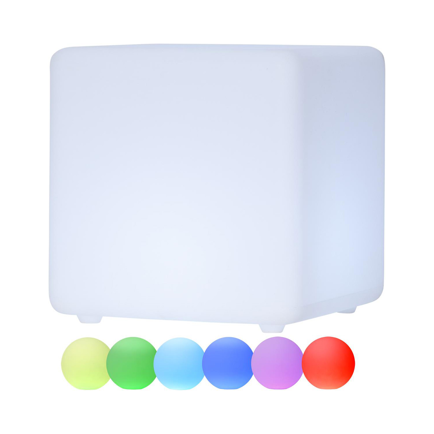 Leuchtobjekt outdoor WÜRFEL 40cm mit RGB LED Modul - Wireless Charging - Fernbedienung Leuchtobjekt outdoor WÜRFEL 40cm mit RGB LED Modul - Wireless Charging - Fernbedienung