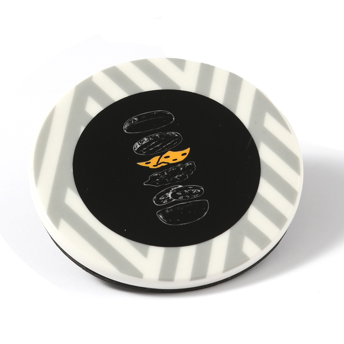 Untersetzer aus Keramik mit BURGER Aufschrift - D: 9cm - rund Untersetzer aus Keramik mit BURGER Aufschrift - D: 9cm - rund