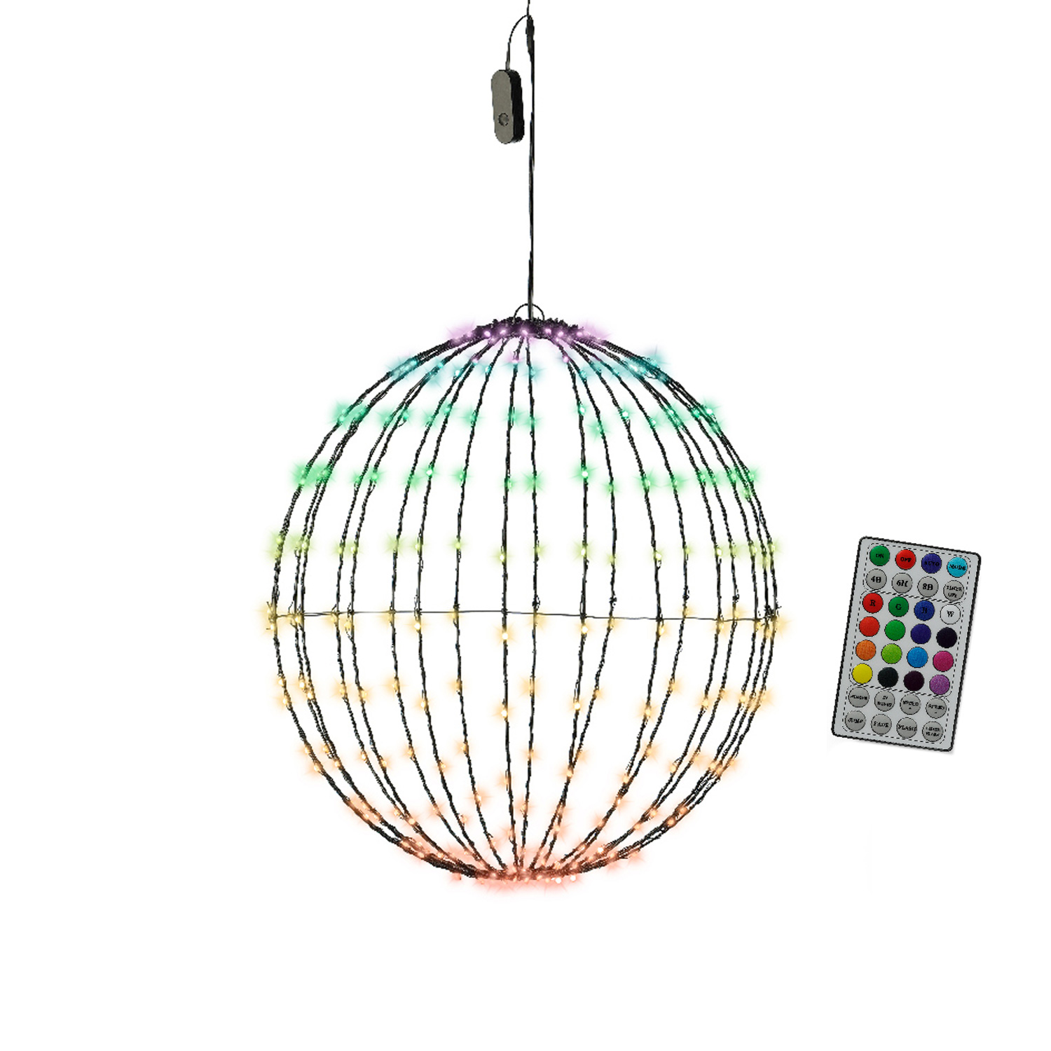 LED Drahtkugel - Leuchtkugel Dancing Lights - 220 farbwechselnde LED - D: 50cm - für Innen/Außen