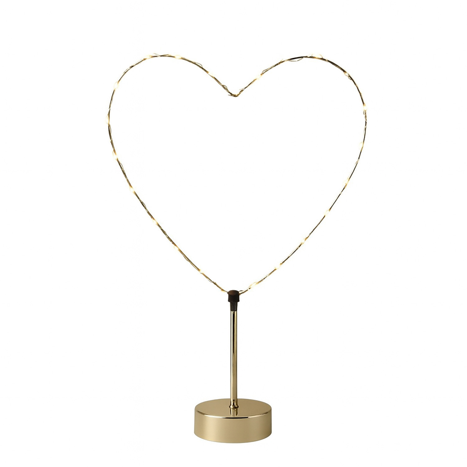 LED Stern - Kombi Dekoleuchte Herz/Stern - wechselbarer Aufsatz - H50cm - Batterie - Timer - gold