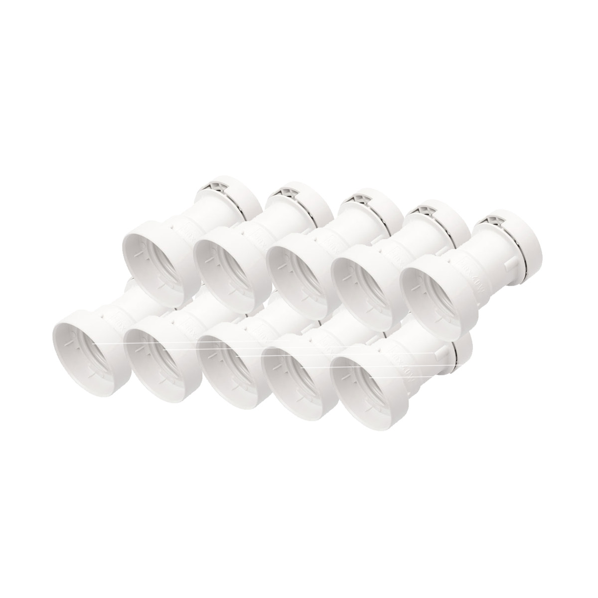 ILLU Fassung E-27 Schraubgewinde - weiß - max 40W für H05RNH2-F1,5 und 2,5 - 10er Set ILLU Fassung E-27 Schraubgewinde - weiß - max 40W für H05RNH2-F1,5 und 2,5 - 10er Set