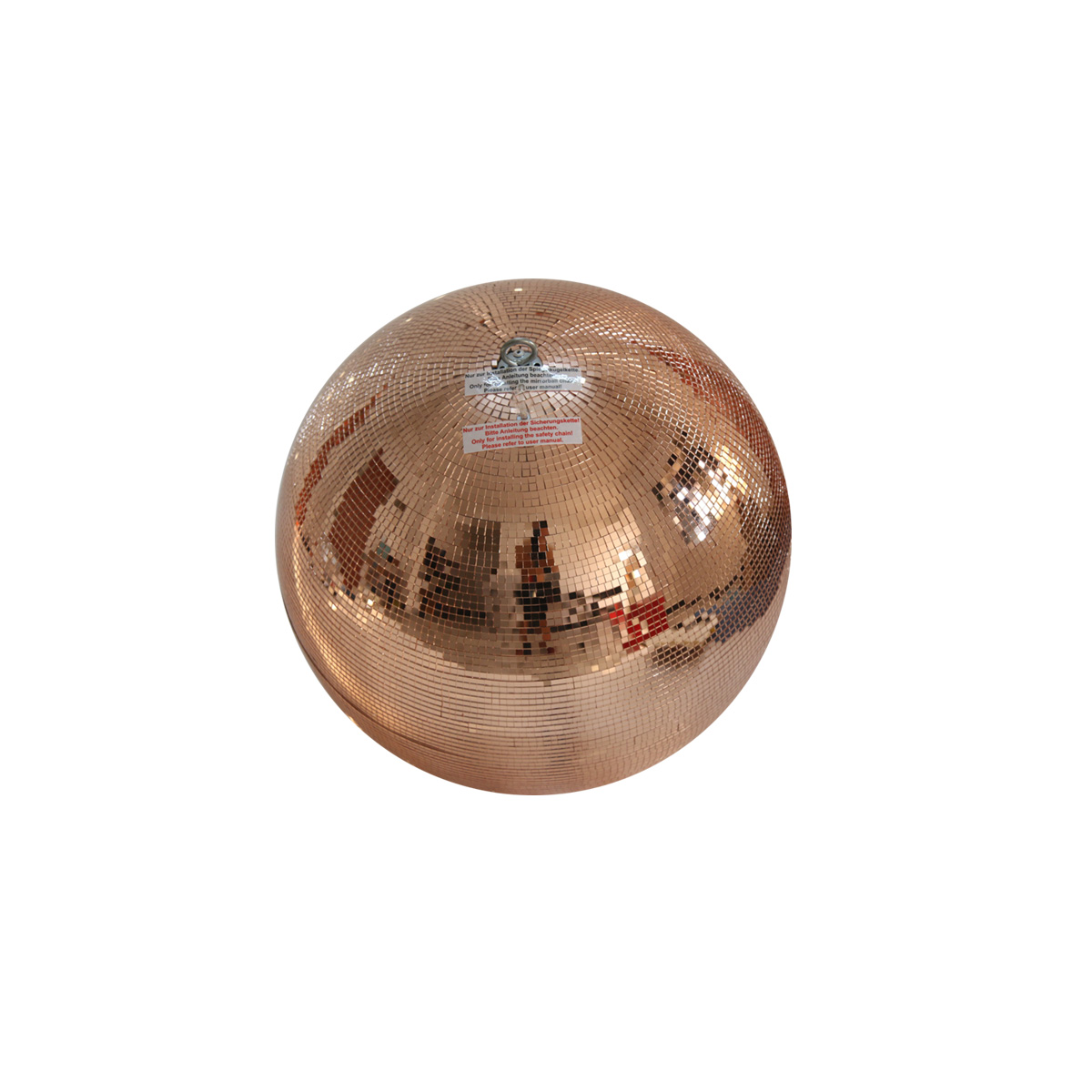 B-Ware Spiegelkugel 20cm - kupfer  - Diskokugel Echtglas - 10x10mm Spiegel - PROFI Serie