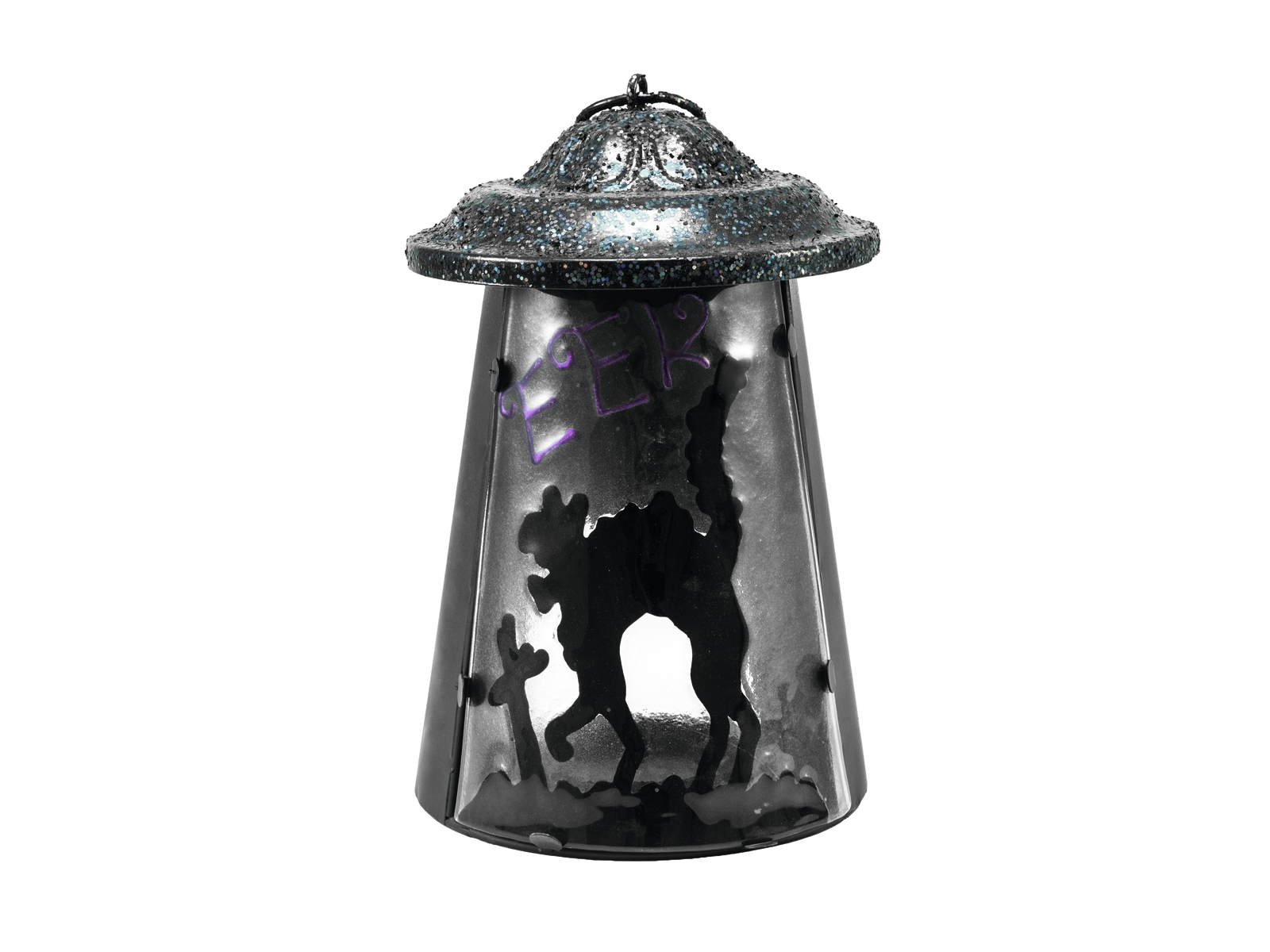 Laterne "Buckelkatze" aus Metall - 23cm - mit Glasscheibe - für große Teelichter oder LED Kerzen Laterne "Buckelkatze" aus Metall - 23cm - mit Glasscheibe - für große Teelichter oder LED Kerzen