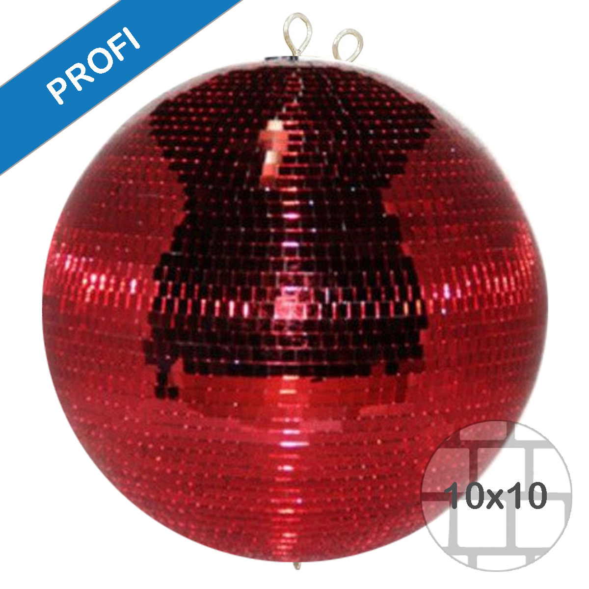 Spiegelkugel 120cm - rot - Diskokugel Echtglas - 10x10mm Spiegel - PROFI Serie Spiegelkugel 120cm - rot - Diskokugel Echtglas - 10x10mm Spiegel - PROFI Serie