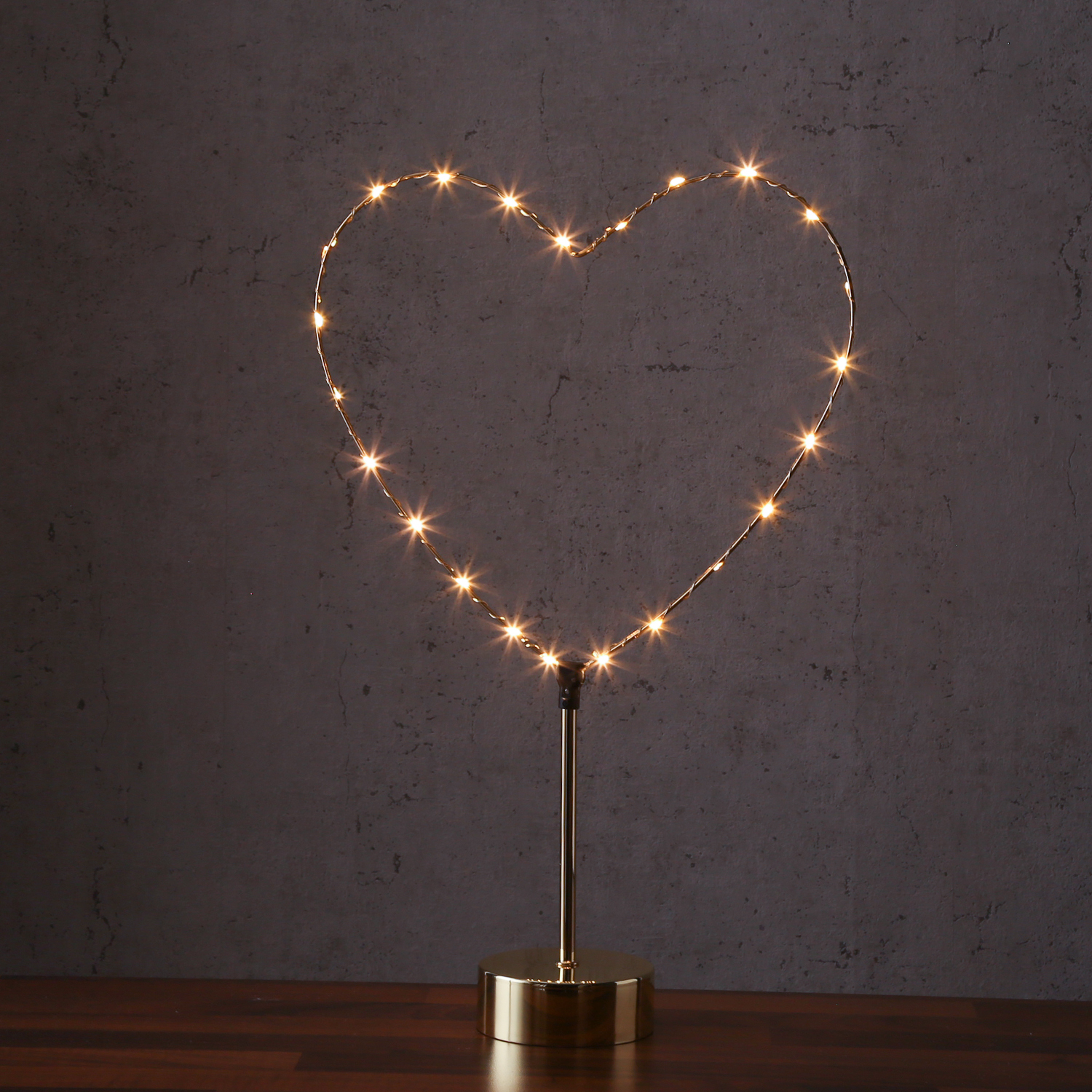 LED Dekoleuchte Herz/Stern - wechselbarer Aufsatz - H: 50cm - Batterie - Timmer - gold LED Dekoleuchte Herz/Stern - wechselbarer Aufsatz - H: 50cm - Batterie - Timmer - gold