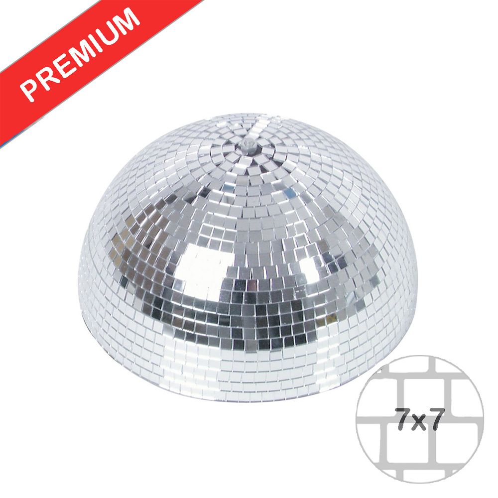 Spiegelkugel halb 30cm - für Deckenmontage - Diskokugel Echtglas - 7x7mm Spiegel - PREMIUM Spiegelkugel halb 30cm - für Deckenmontage - Diskokugel Echtglas - 7x7mm Spiegel - PREMIUM